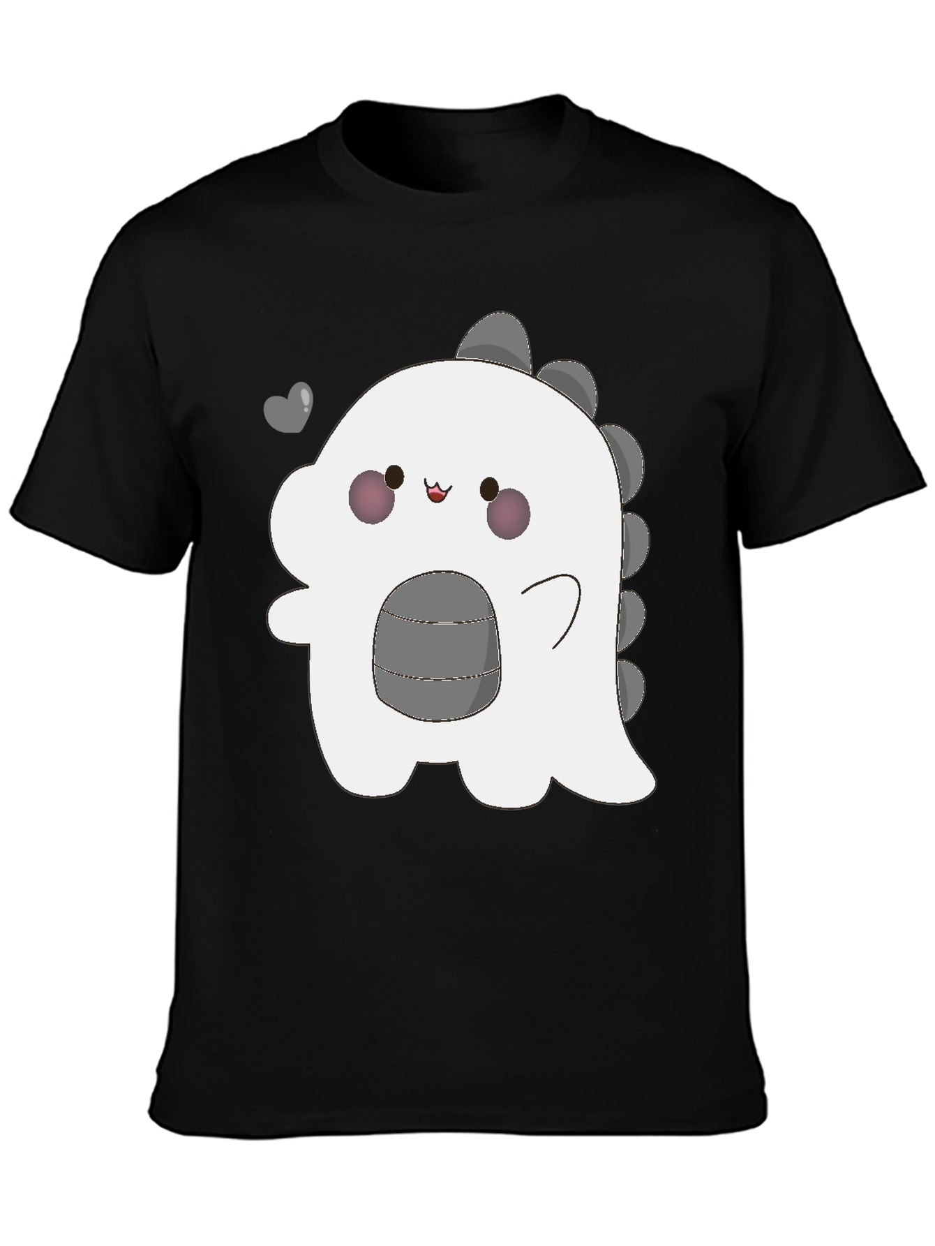 Kawaii Dinosaur Graphic Tee - Trendy Black T-Shirt