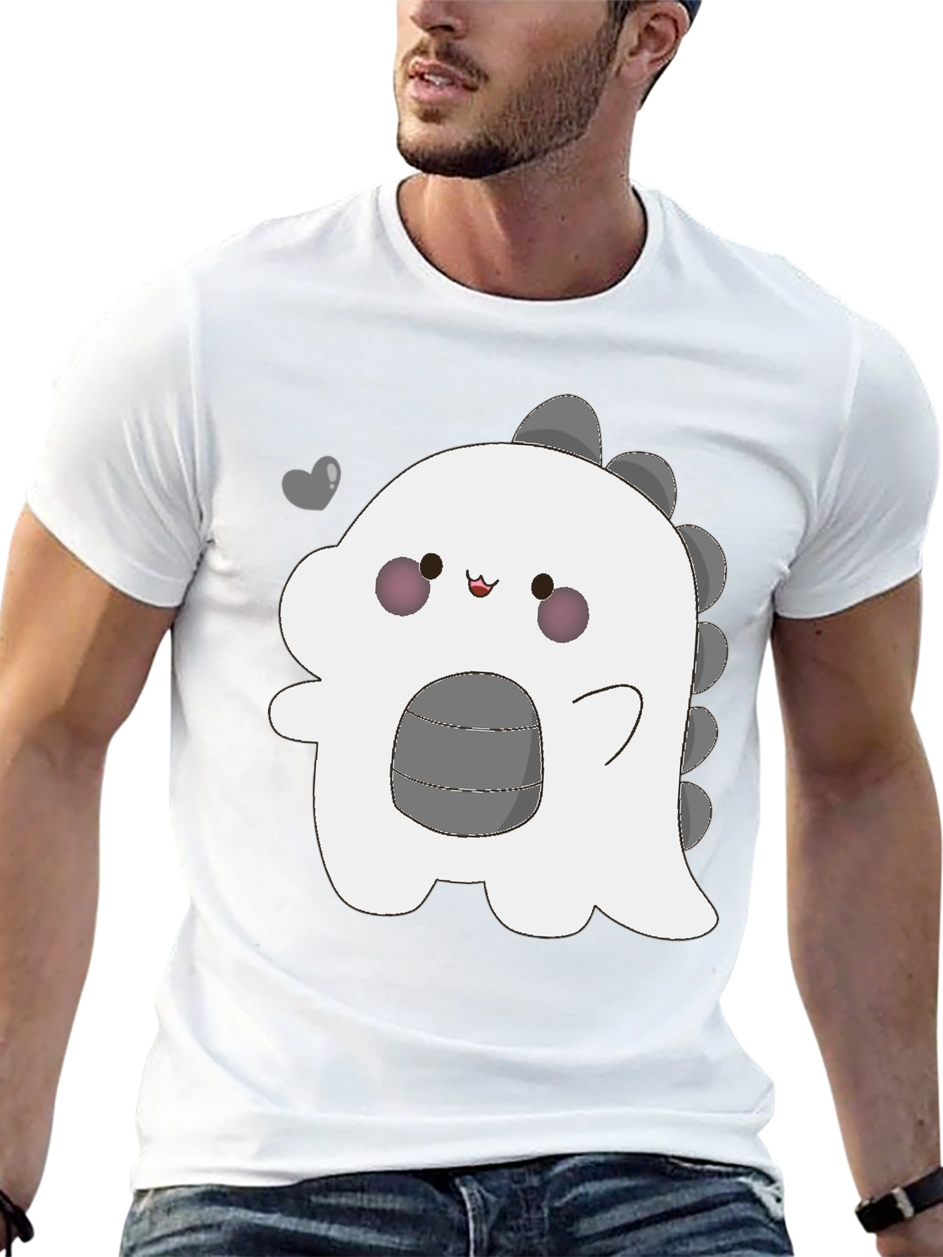 Kawaii Dinosaur Graphic Tee - Trendy Black T-Shirt