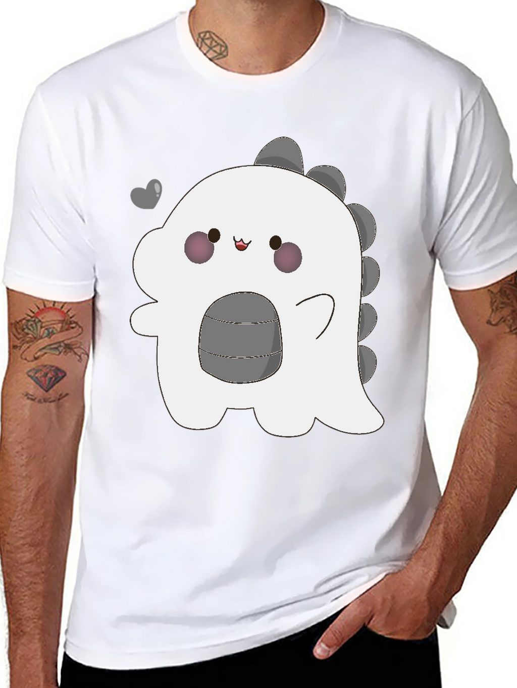 Kawaii Dinosaur Graphic Tee - Trendy Black T-Shirt