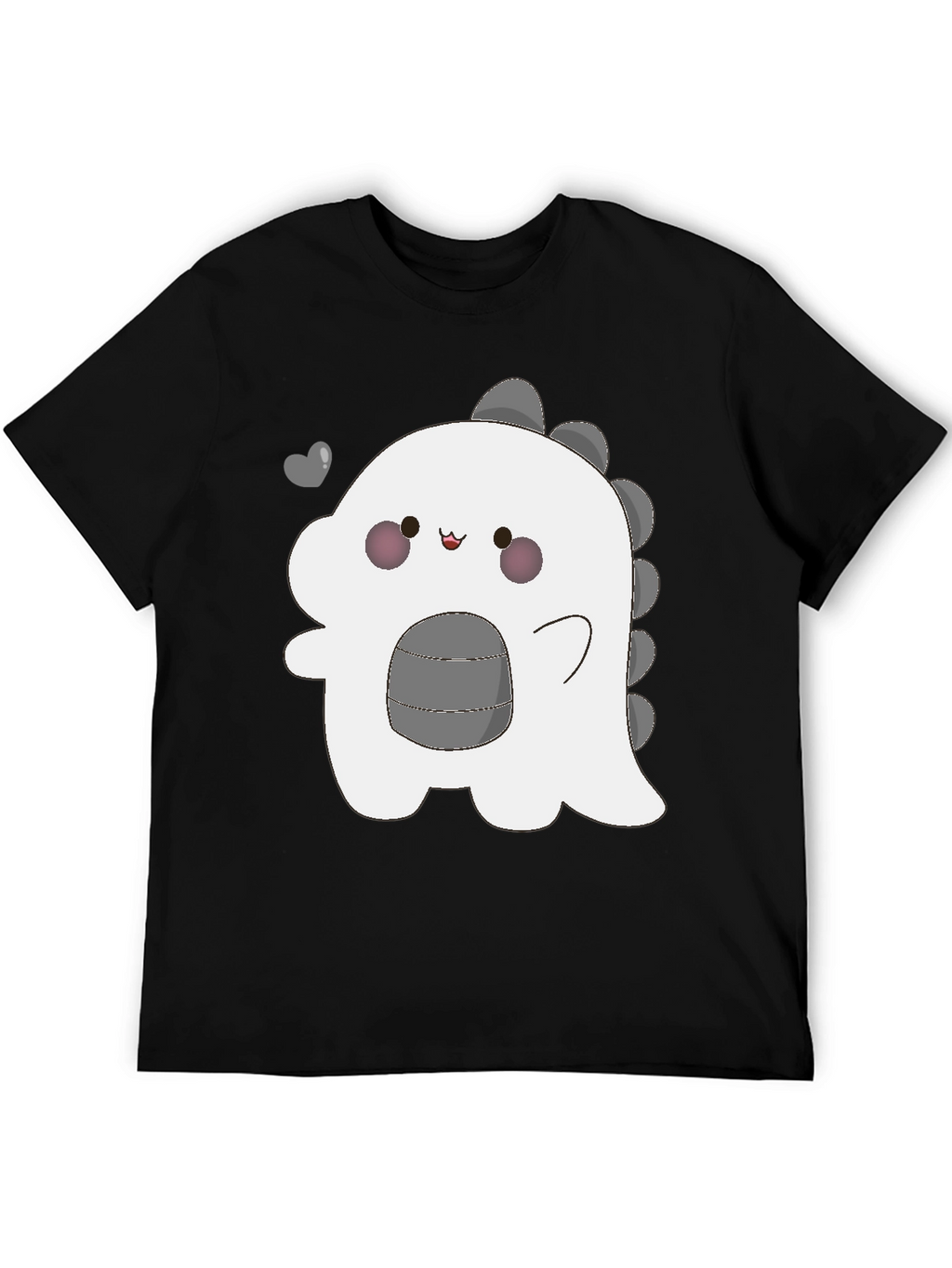 Kawaii Dinosaur Graphic Tee - Trendy Black T-Shirt