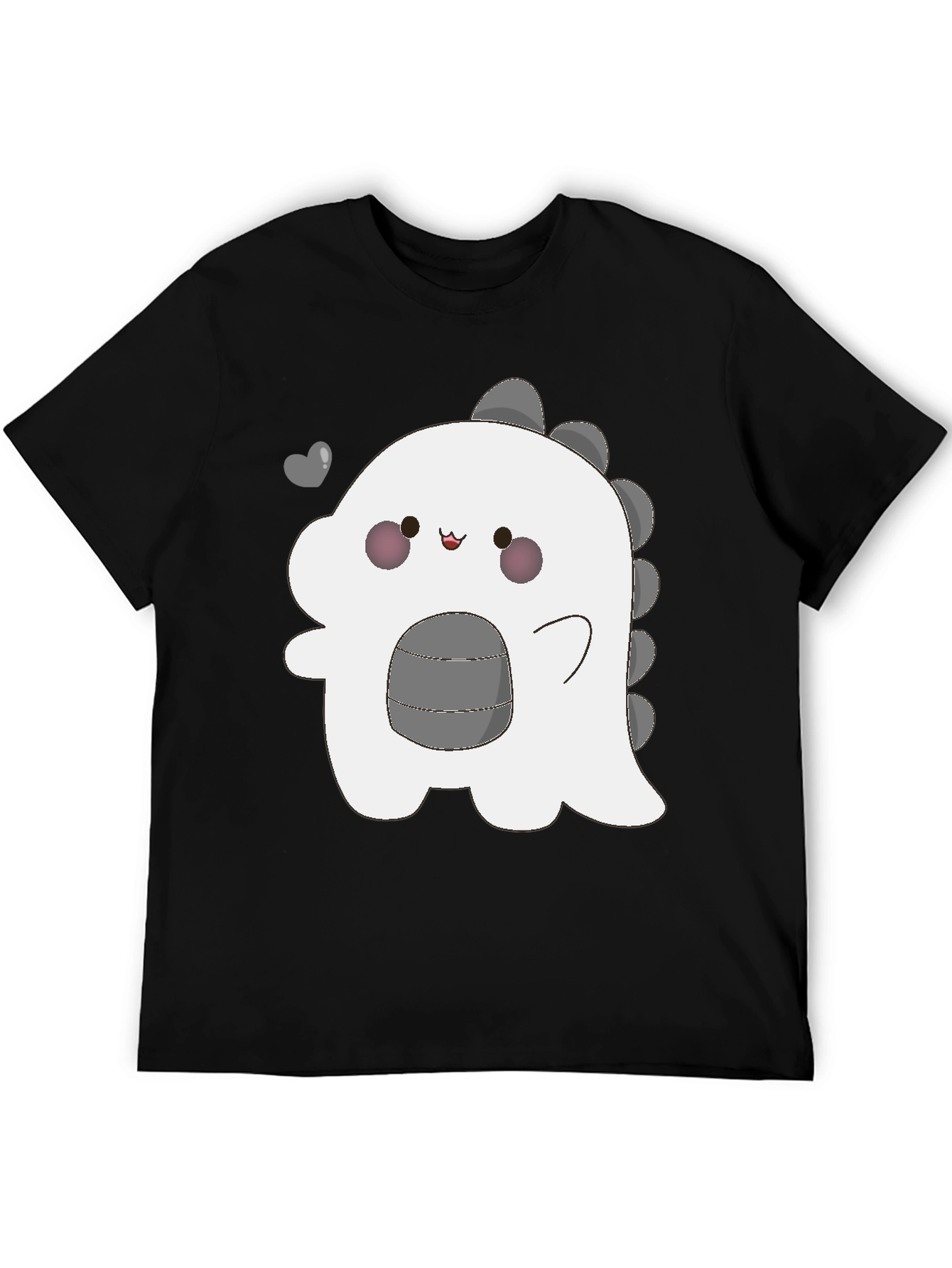 Kawaii Dinosaur Graphic Tee - Trendy Black T-Shirt