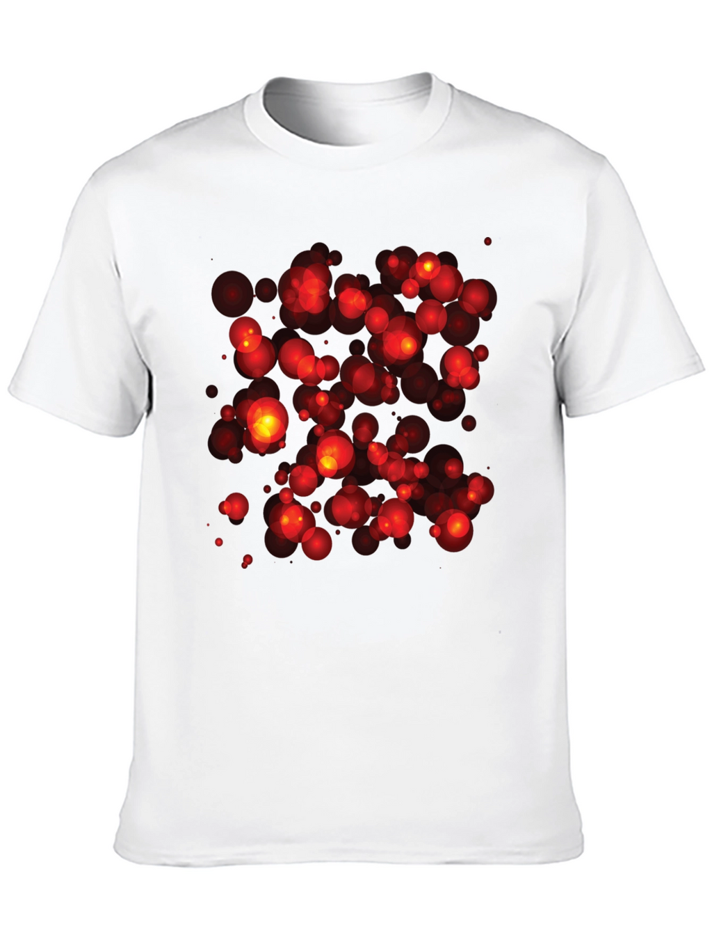 Abstract Red Bubbles Graphic Print Black T-Shirt