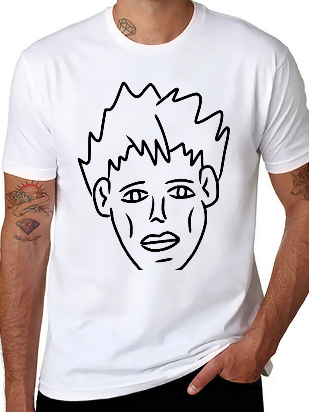 Abstract Face Graphic Tee - Black Unisex T-Shirt