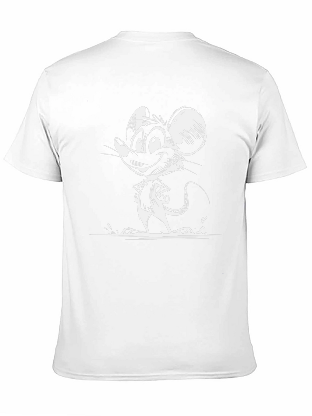 Cartoon Mouse Graphic Tee - Black Cotton T-Shirt