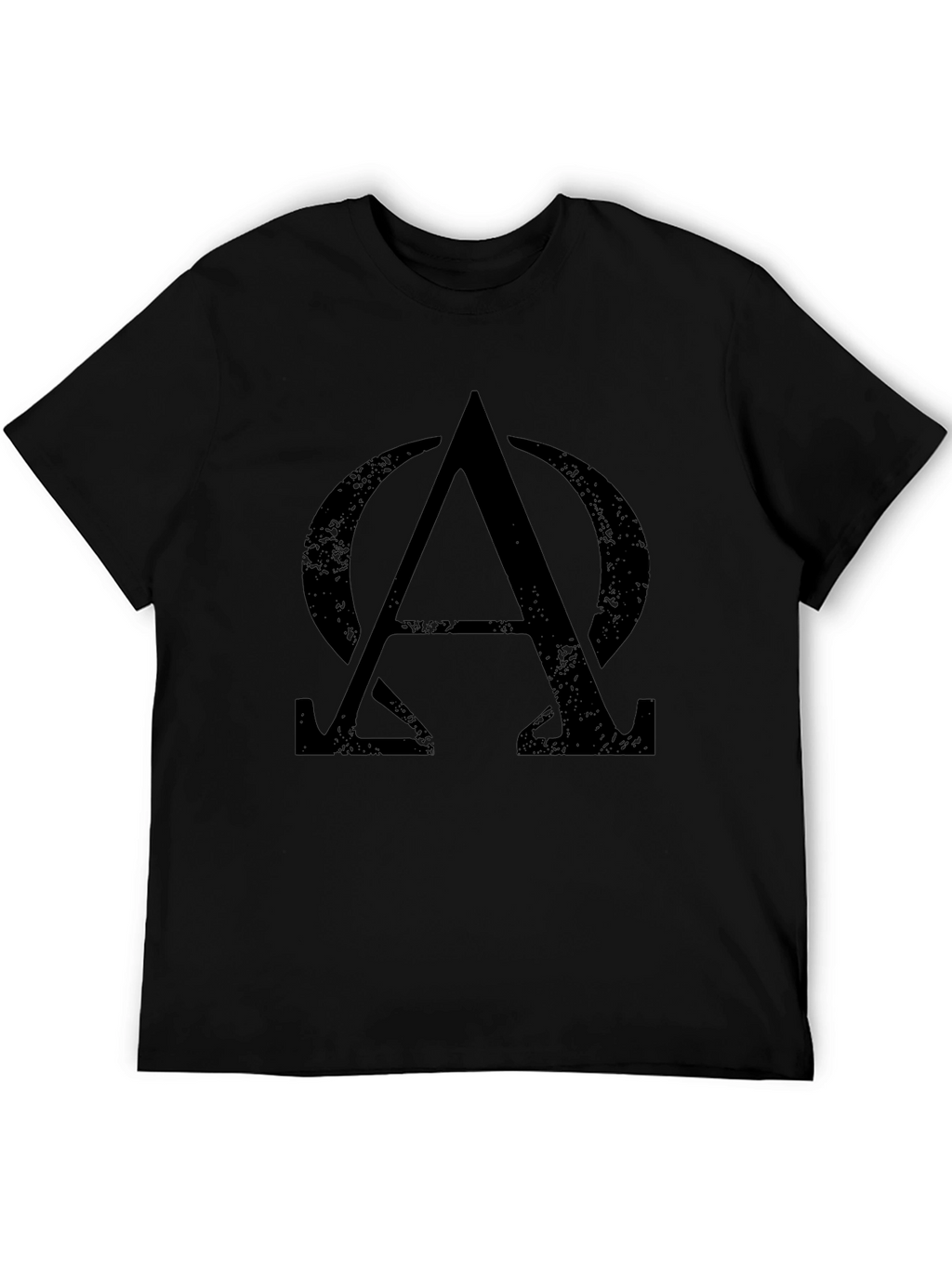 Alpha Omega Symbol Graphic Tee - Black Cotton T-Shirt