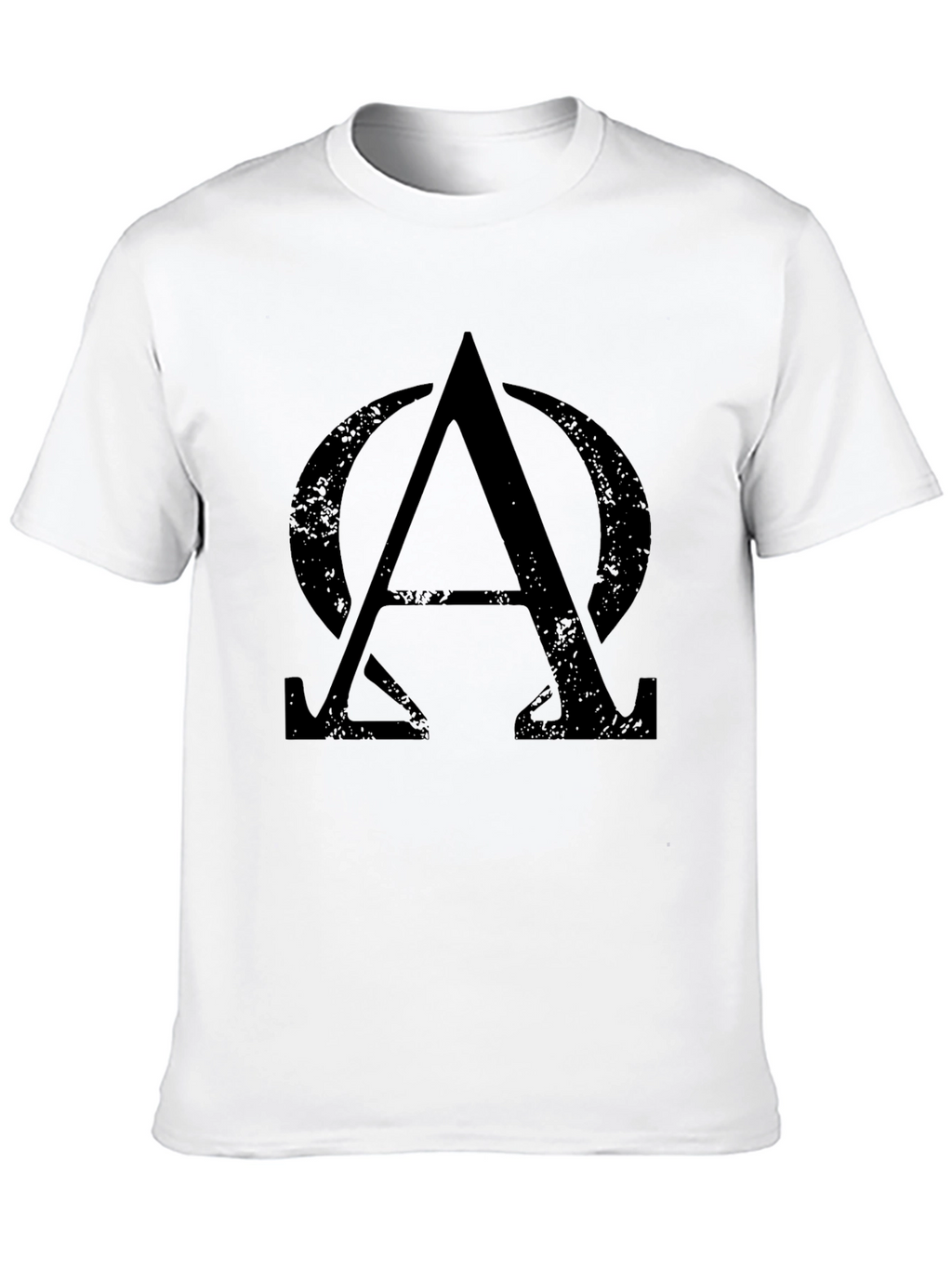 Alpha Omega Symbol Graphic Tee - Black Cotton T-Shirt