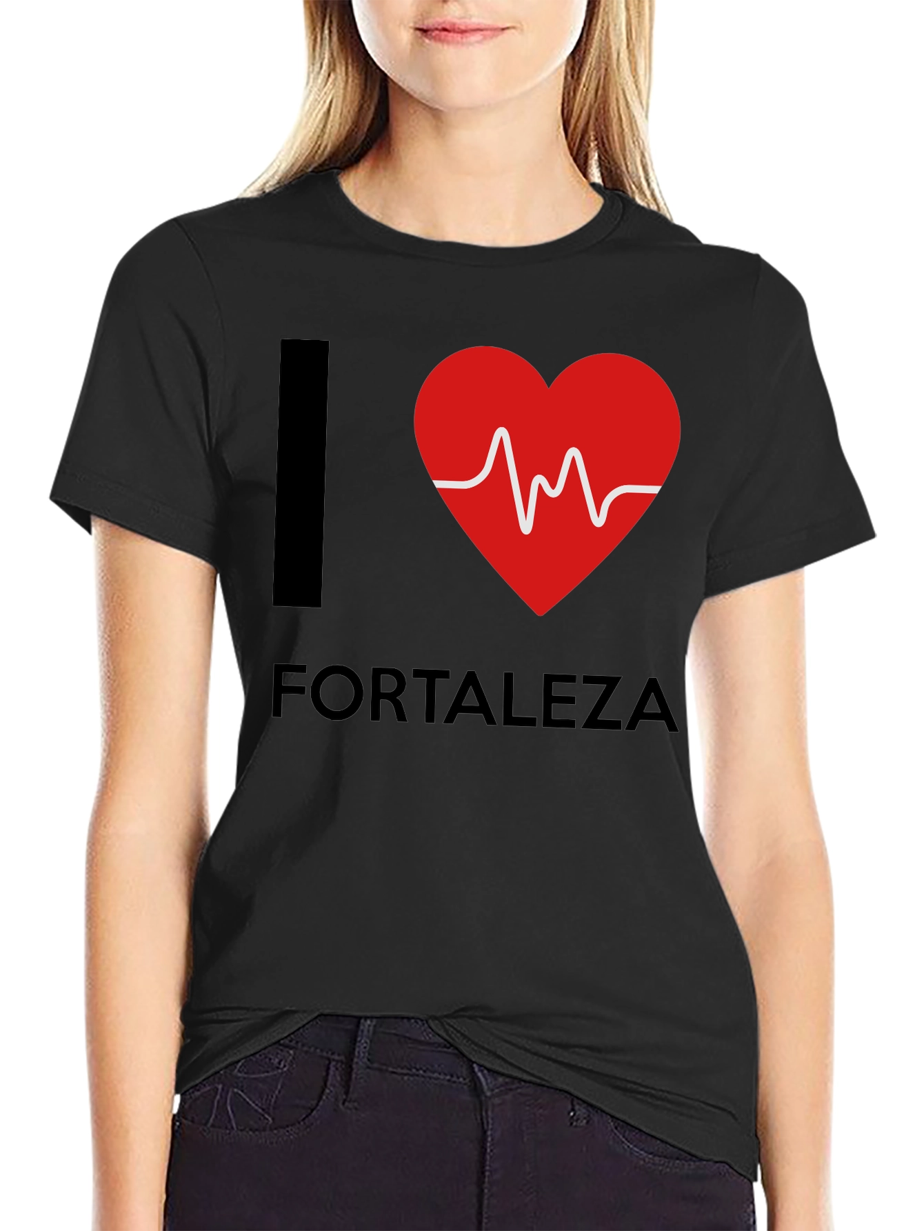 I Heart Fortaleza T-Shirt - Pulse Design Black Tee