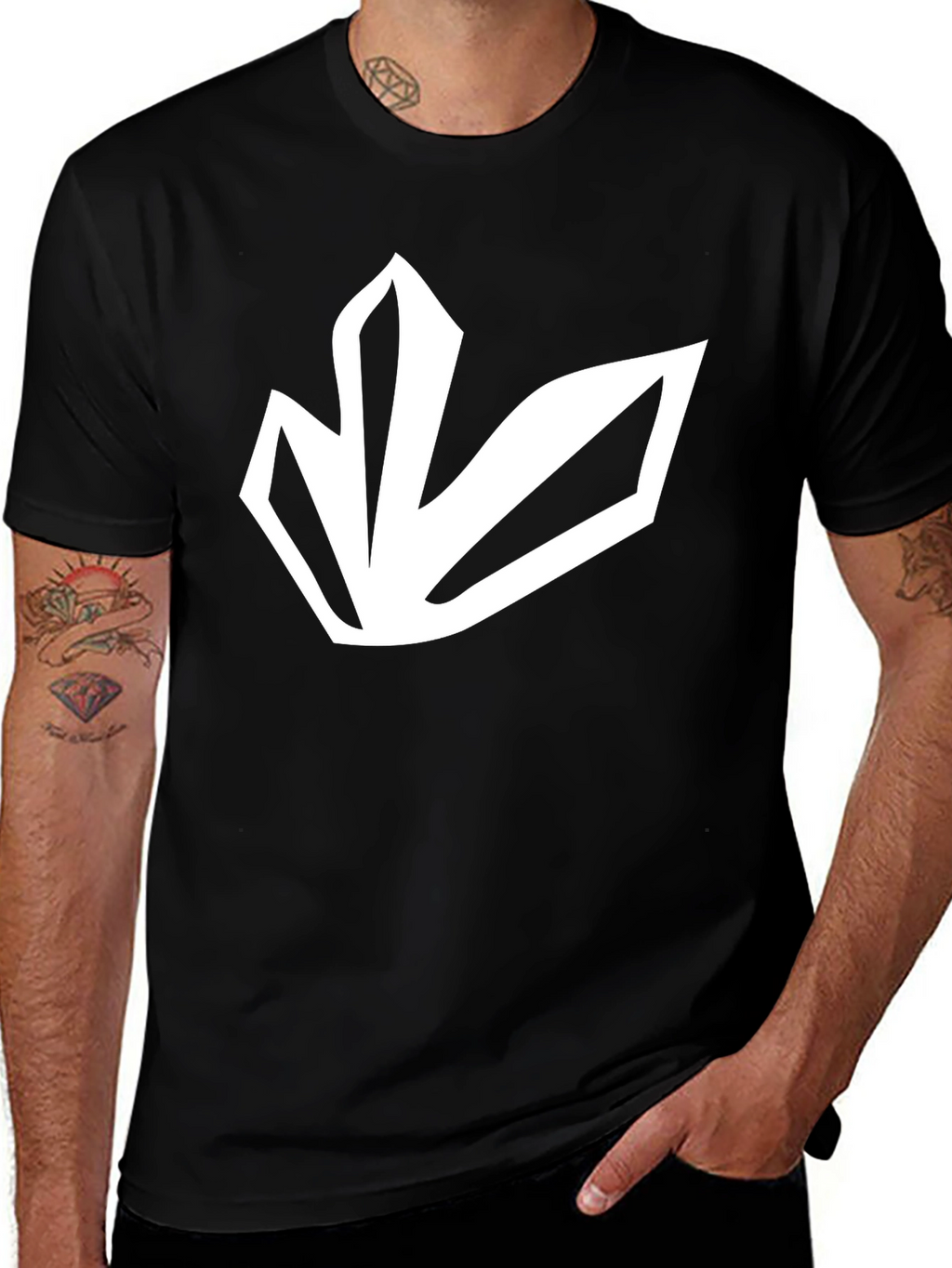 Black T-Shirt with White Emblem