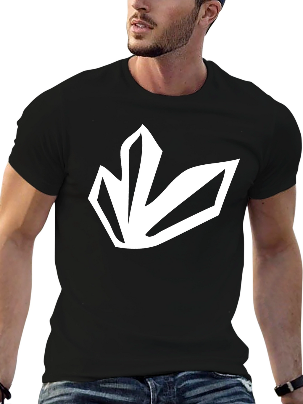 Black T-Shirt with White Emblem