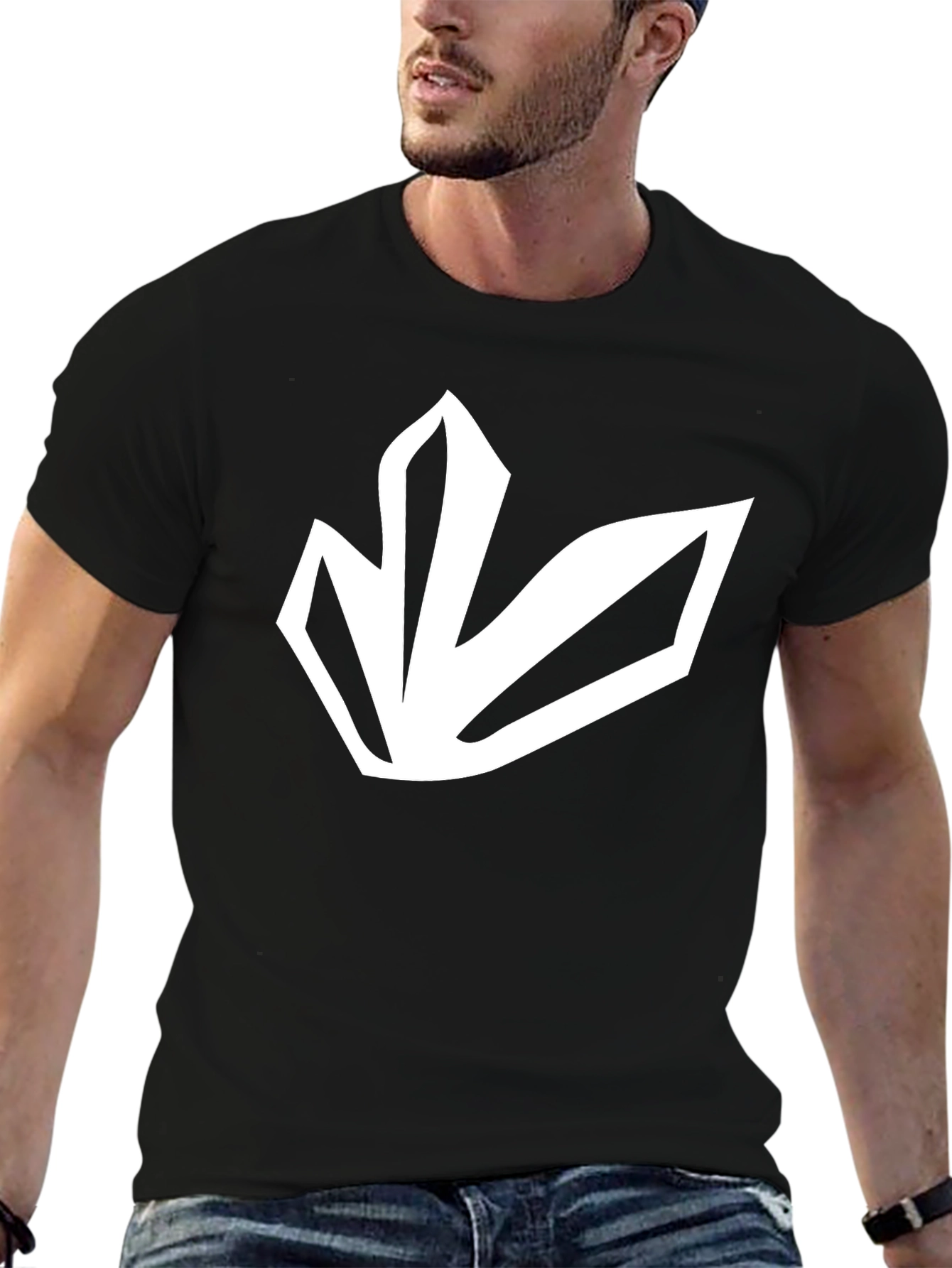 Black T-Shirt with White Emblem