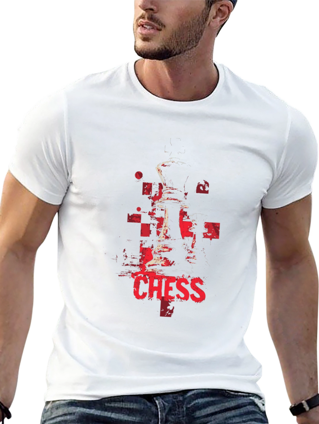 Chess Piece Graphic Black T-Shirt