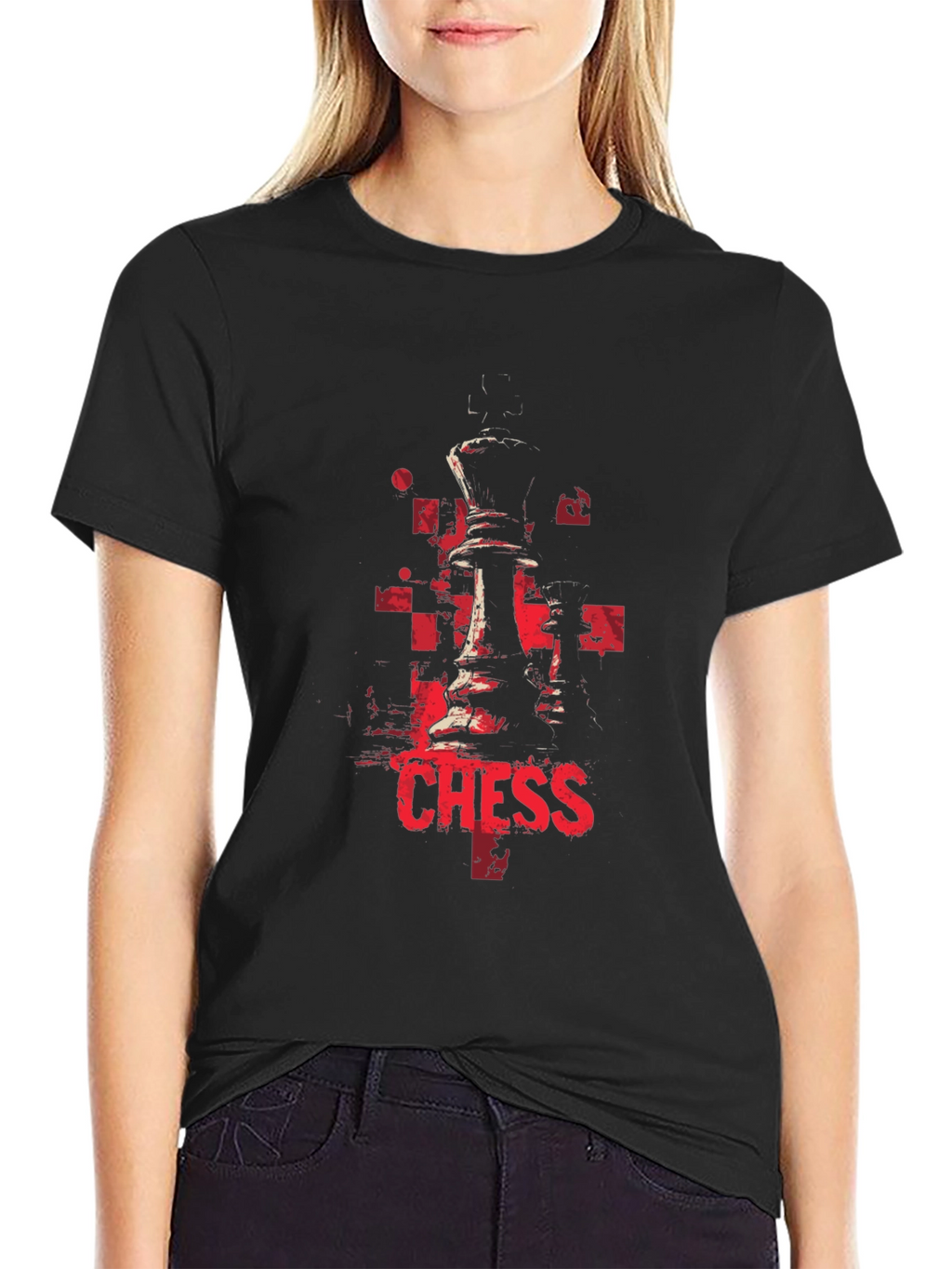 Chess Piece Graphic Black T-Shirt