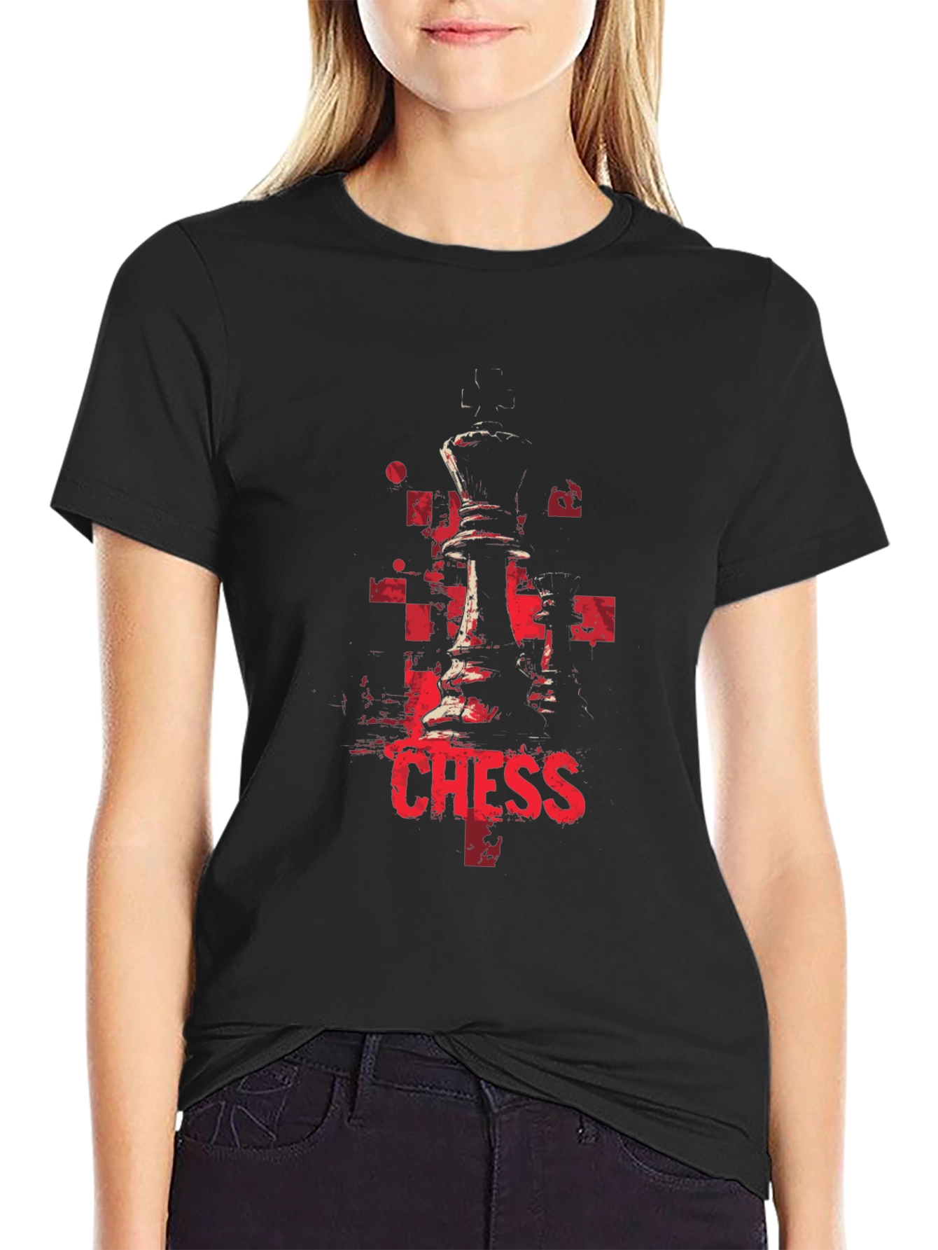 Chess Piece Graphic Black T-Shirt
