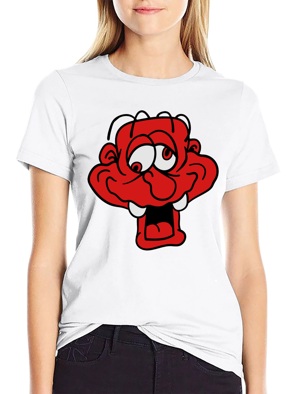Cartoon Monster Graphic Black T-Shirt