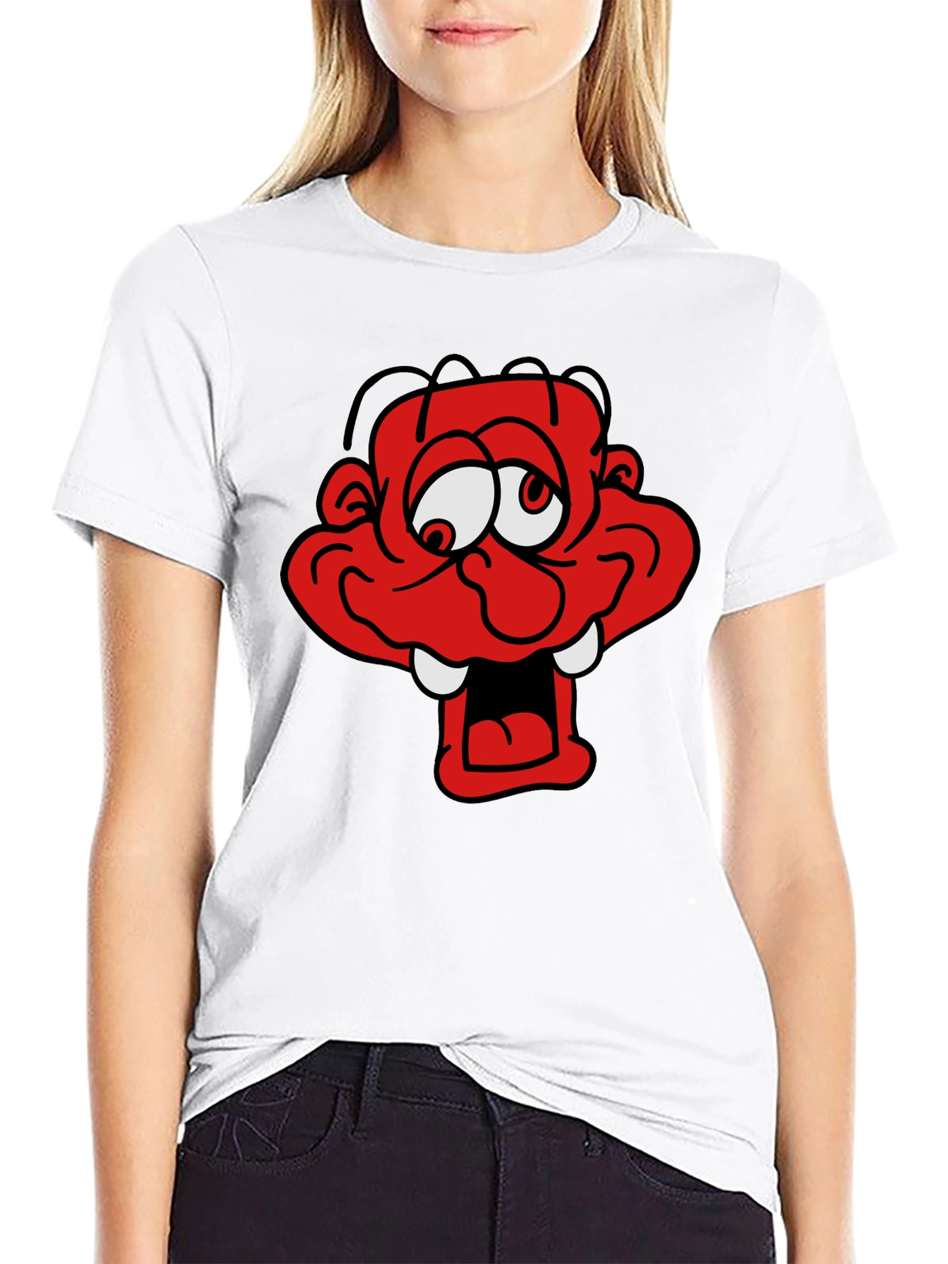 Cartoon Monster Graphic Black T-Shirt