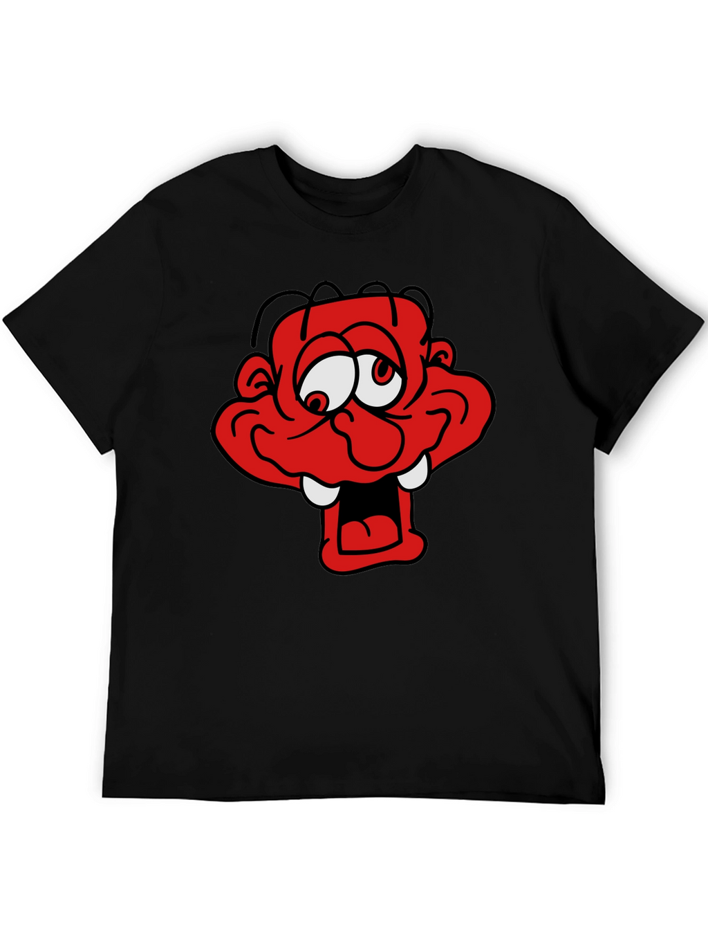 Cartoon Monster Graphic Black T-Shirt
