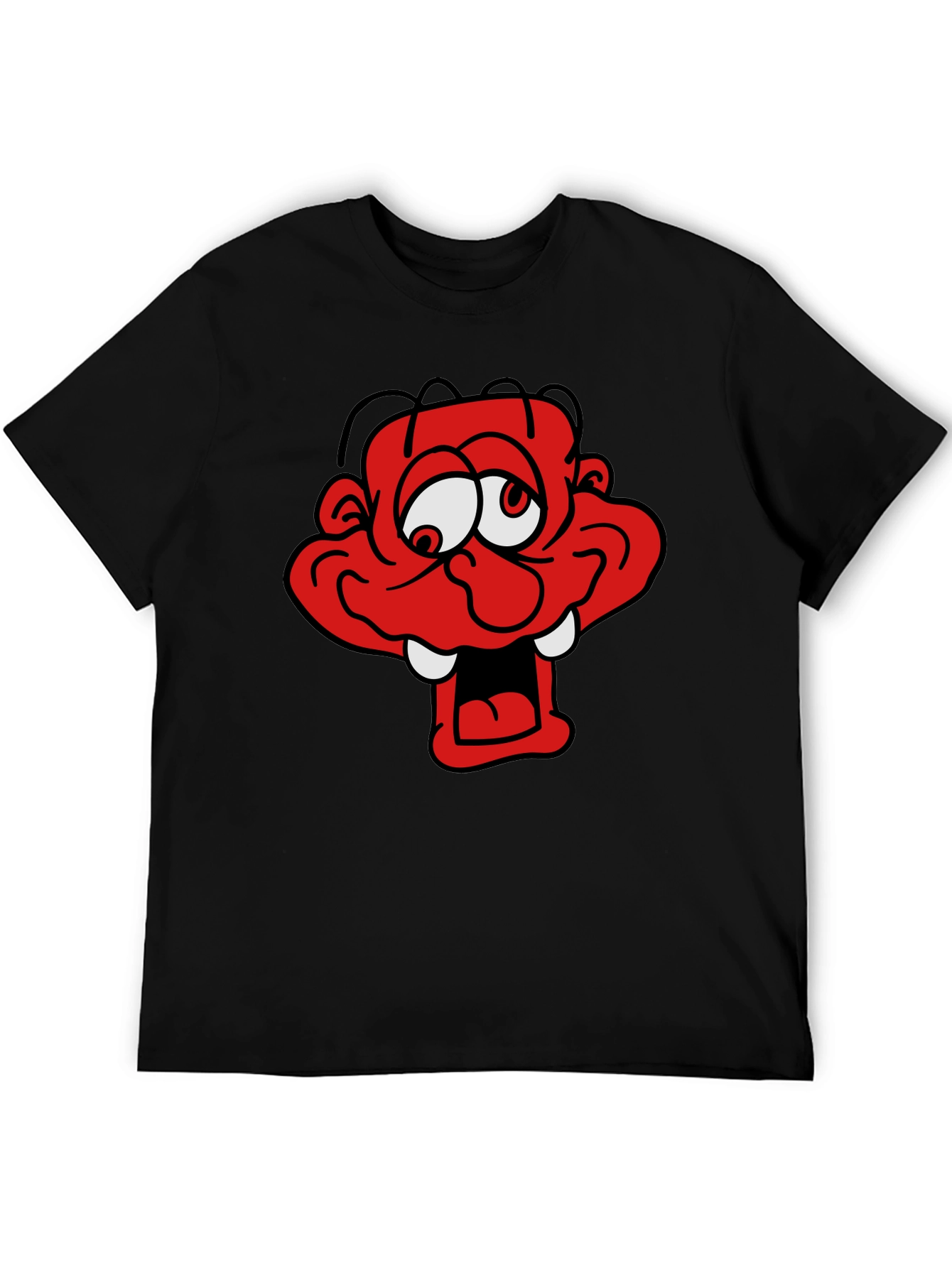 Cartoon Monster Graphic Black T-Shirt