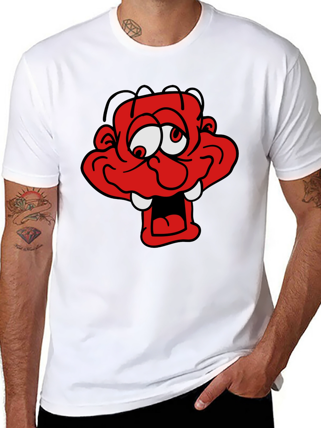 Cartoon Monster Graphic Black T-Shirt