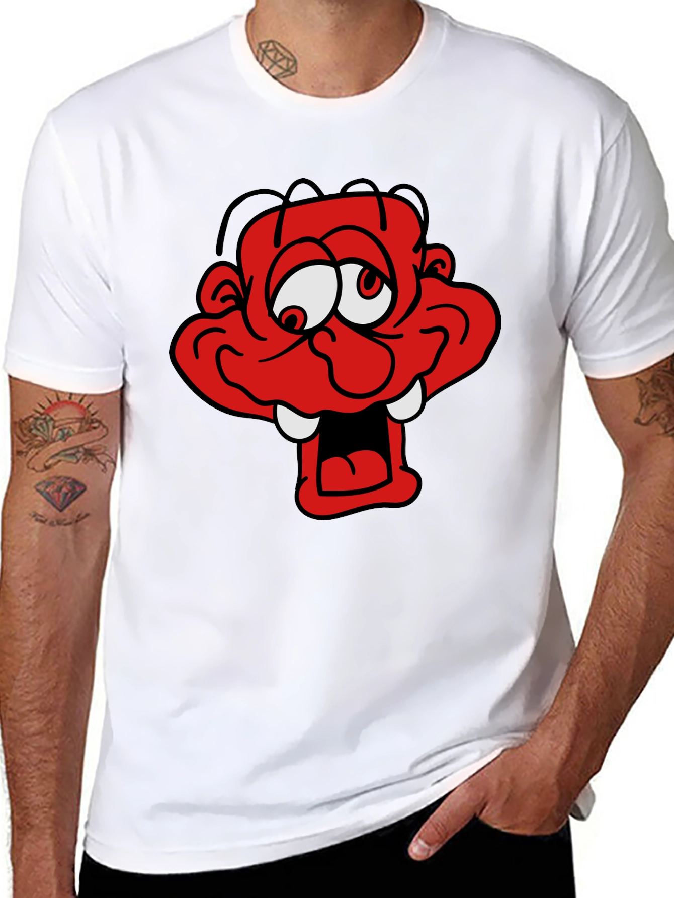 Cartoon Monster Graphic Black T-Shirt