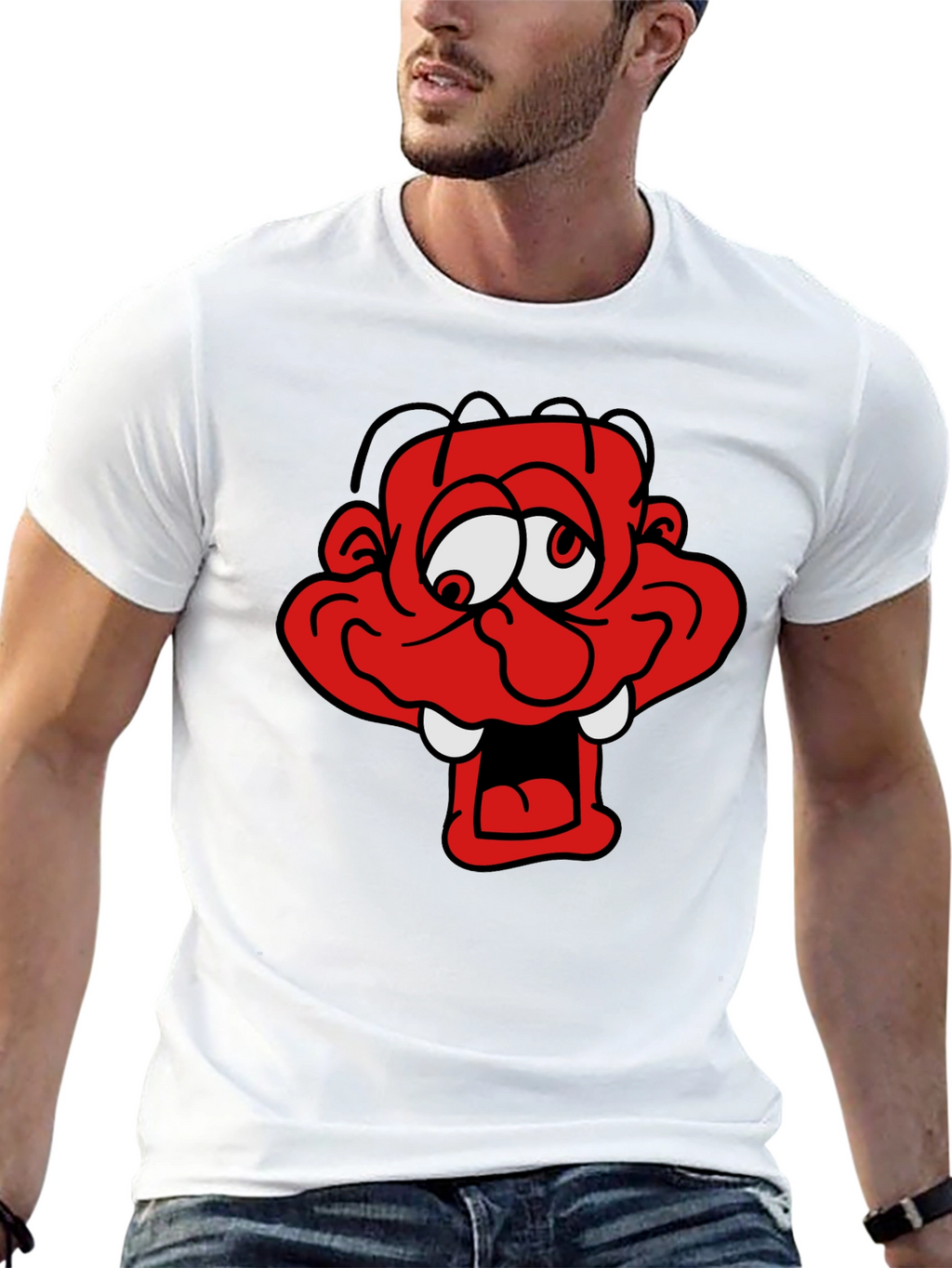 Cartoon Monster Graphic Black T-Shirt