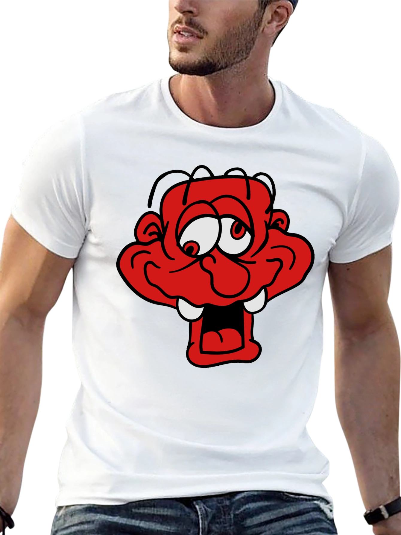 Cartoon Monster Graphic Black T-Shirt