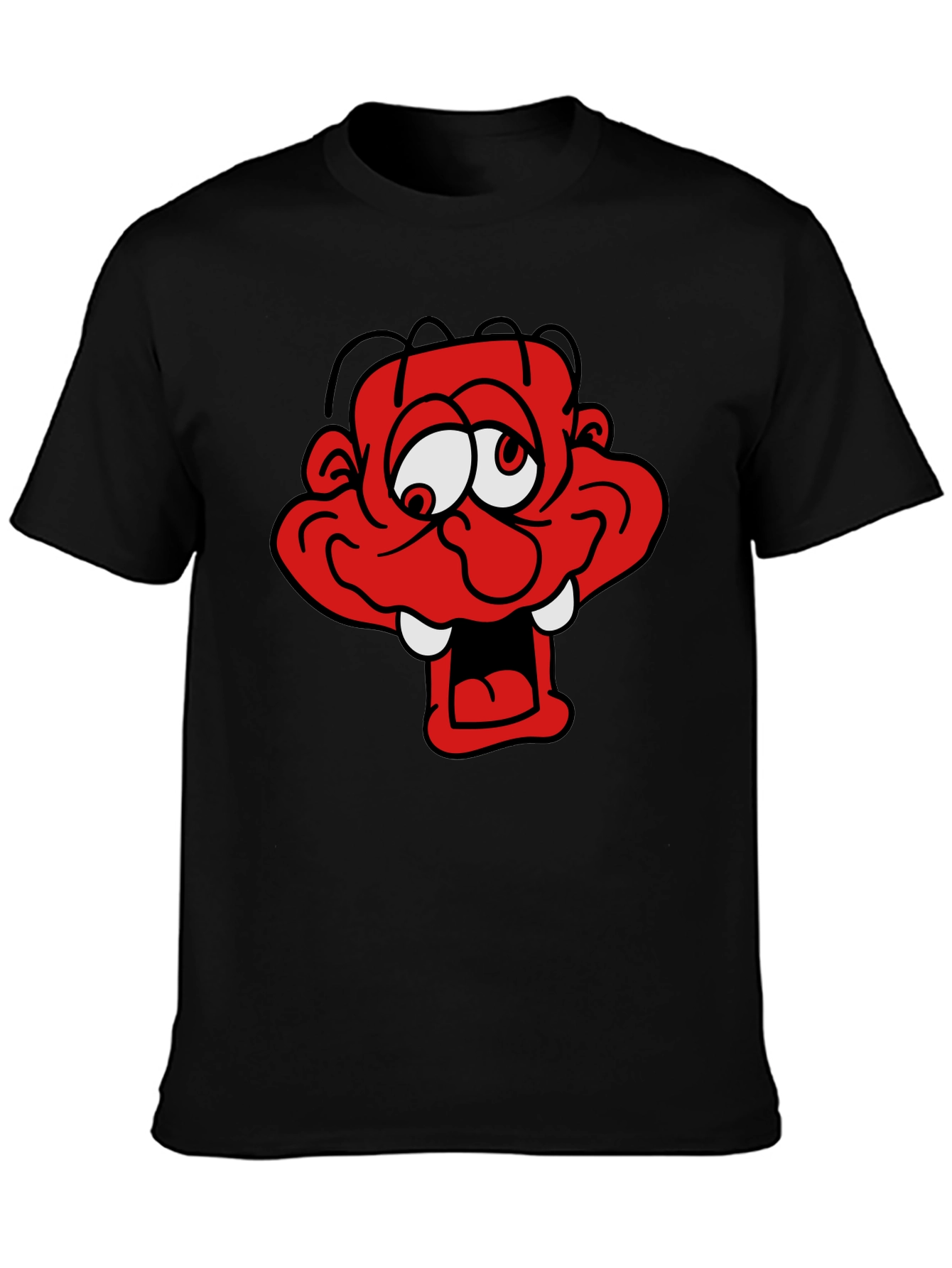 Cartoon Monster Graphic Black T-Shirt