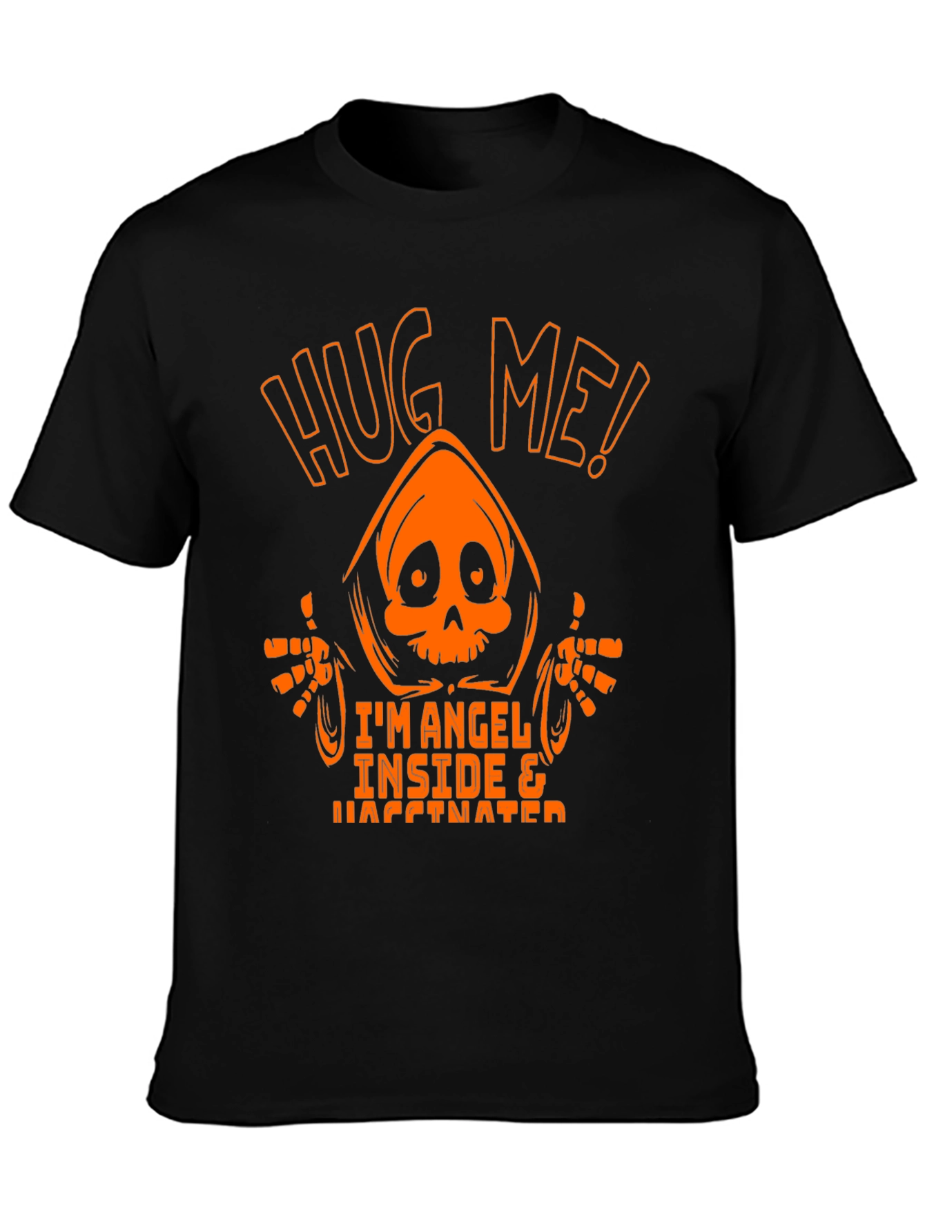 Hug Me! Im Angel Inside & Vaccinated Graphic Tee