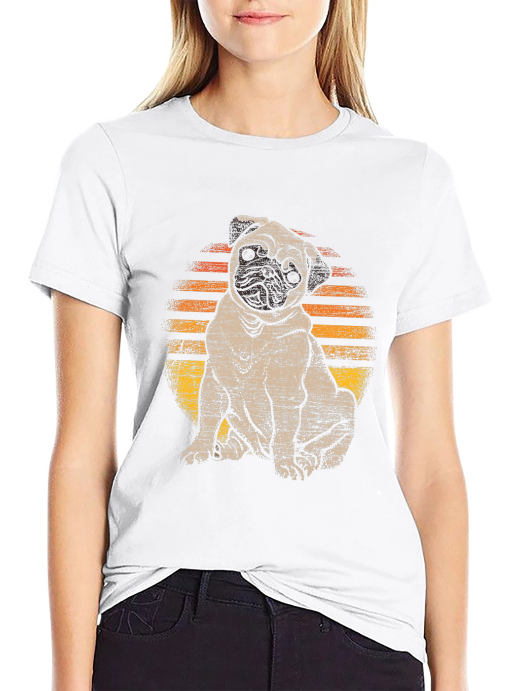 Pug Sunset T-Shirt - Cute Dog Graphic Tee