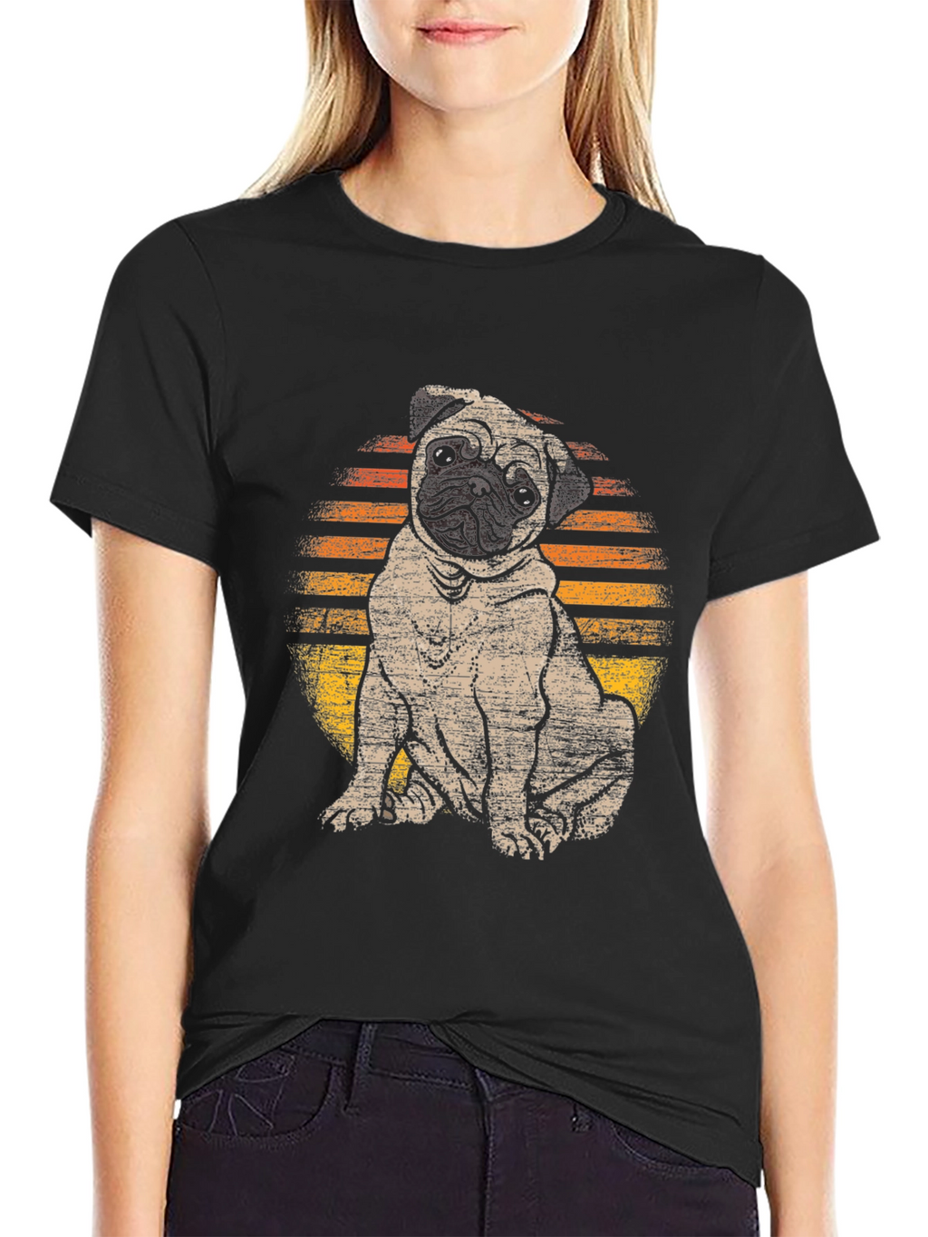 Pug Sunset T-Shirt - Cute Dog Graphic Tee