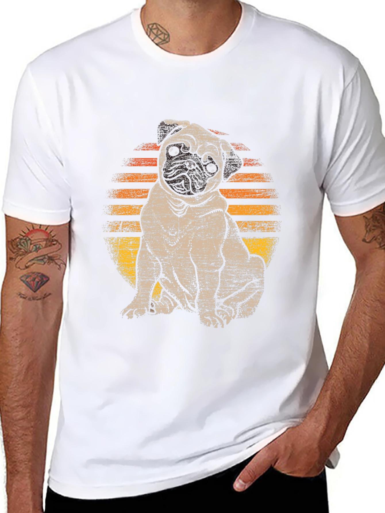 Pug Sunset T-Shirt - Cute Dog Graphic Tee