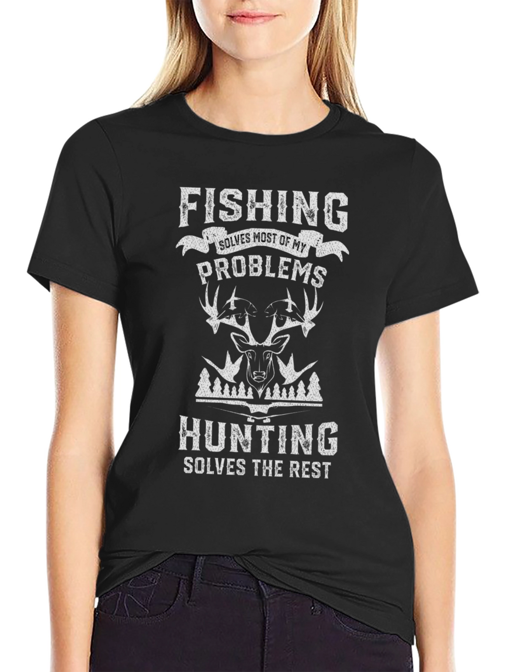 Fishing & Hunting T-Shirt - Solves My Problems