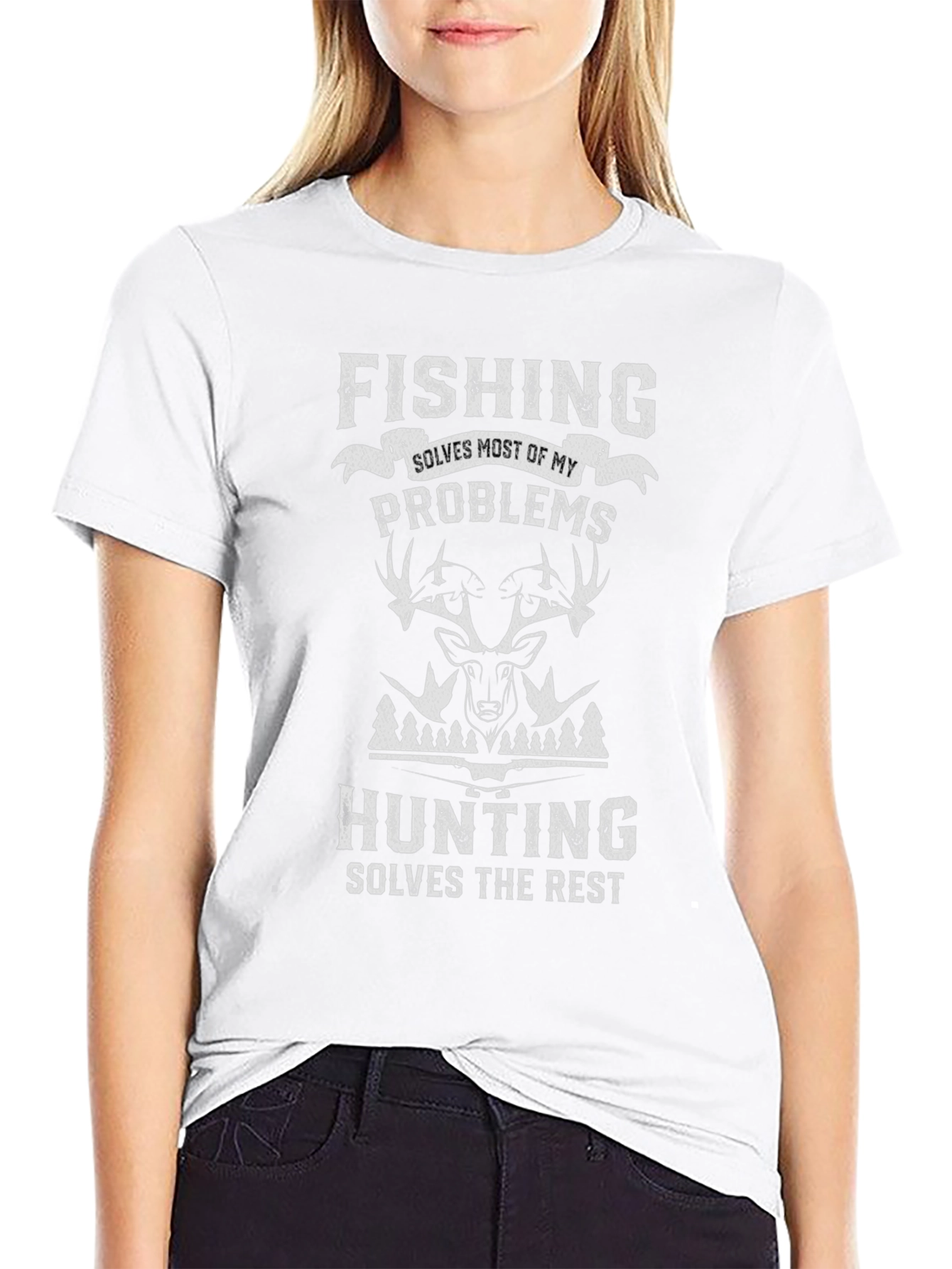 Fishing & Hunting T-Shirt - Solves My Problems