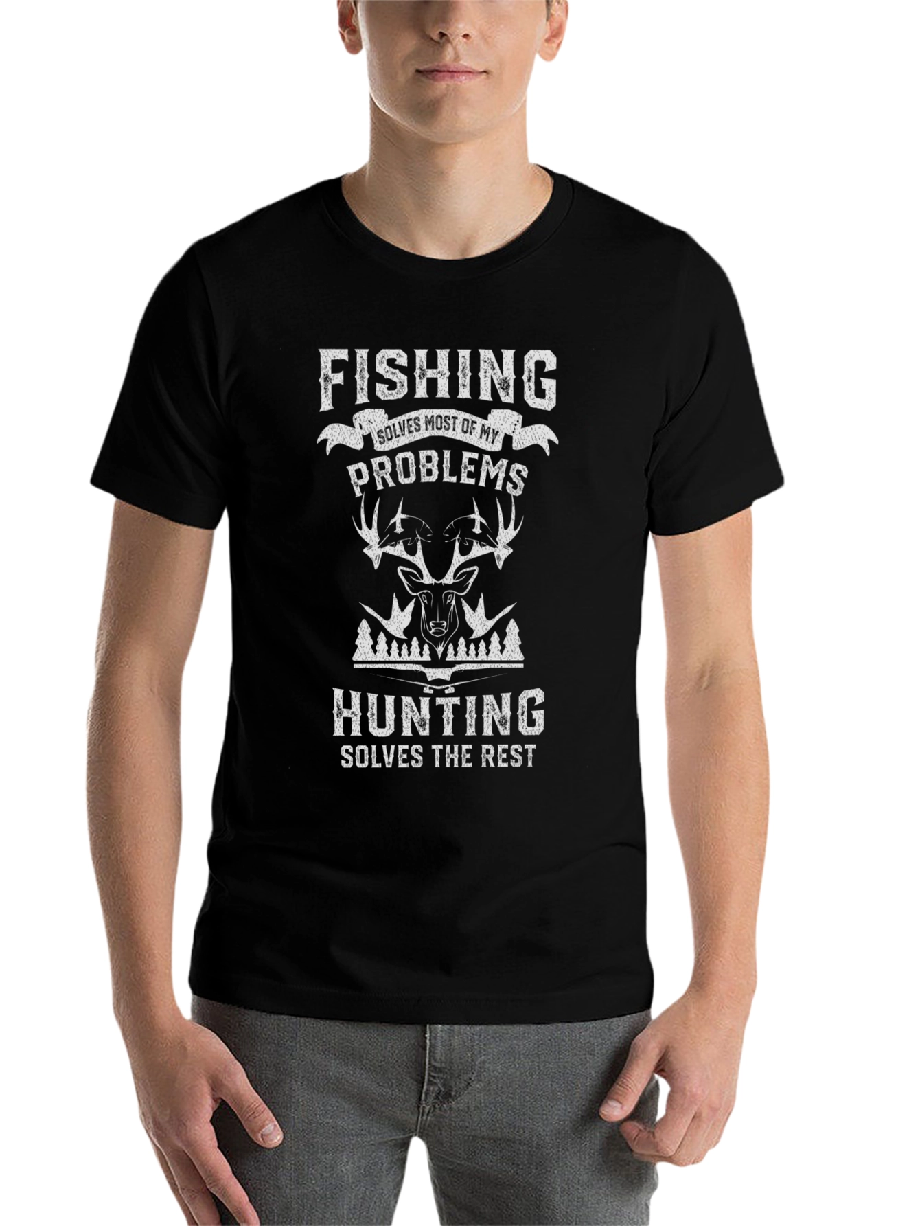 Fishing & Hunting T-Shirt - Solves My Problems