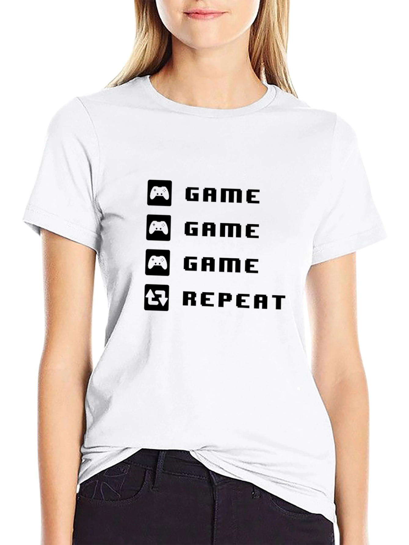 Game Repeat Black T-Shirt