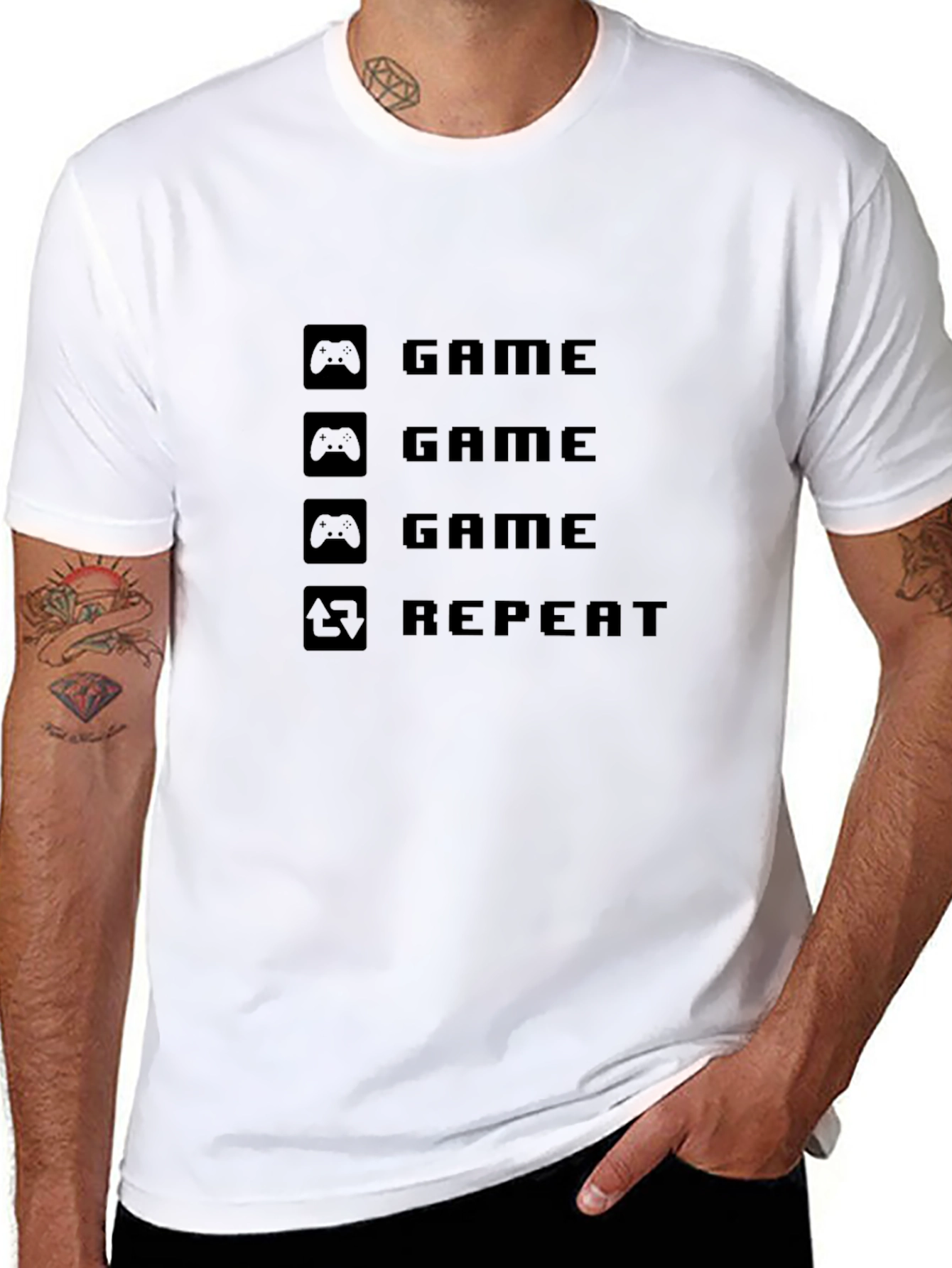 Game Repeat Black T-Shirt