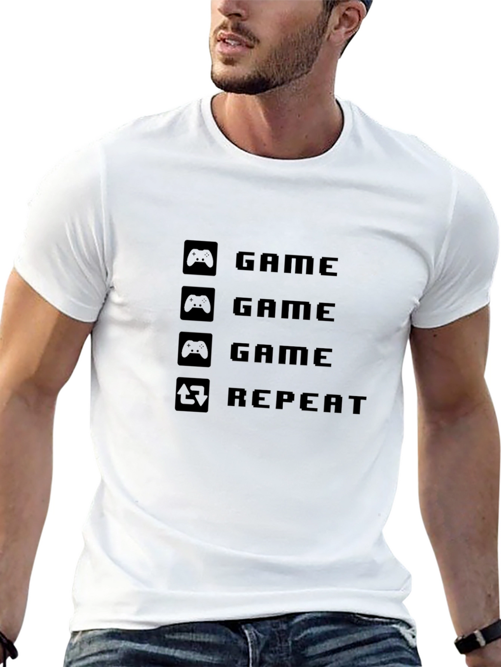 Game Repeat Black T-Shirt