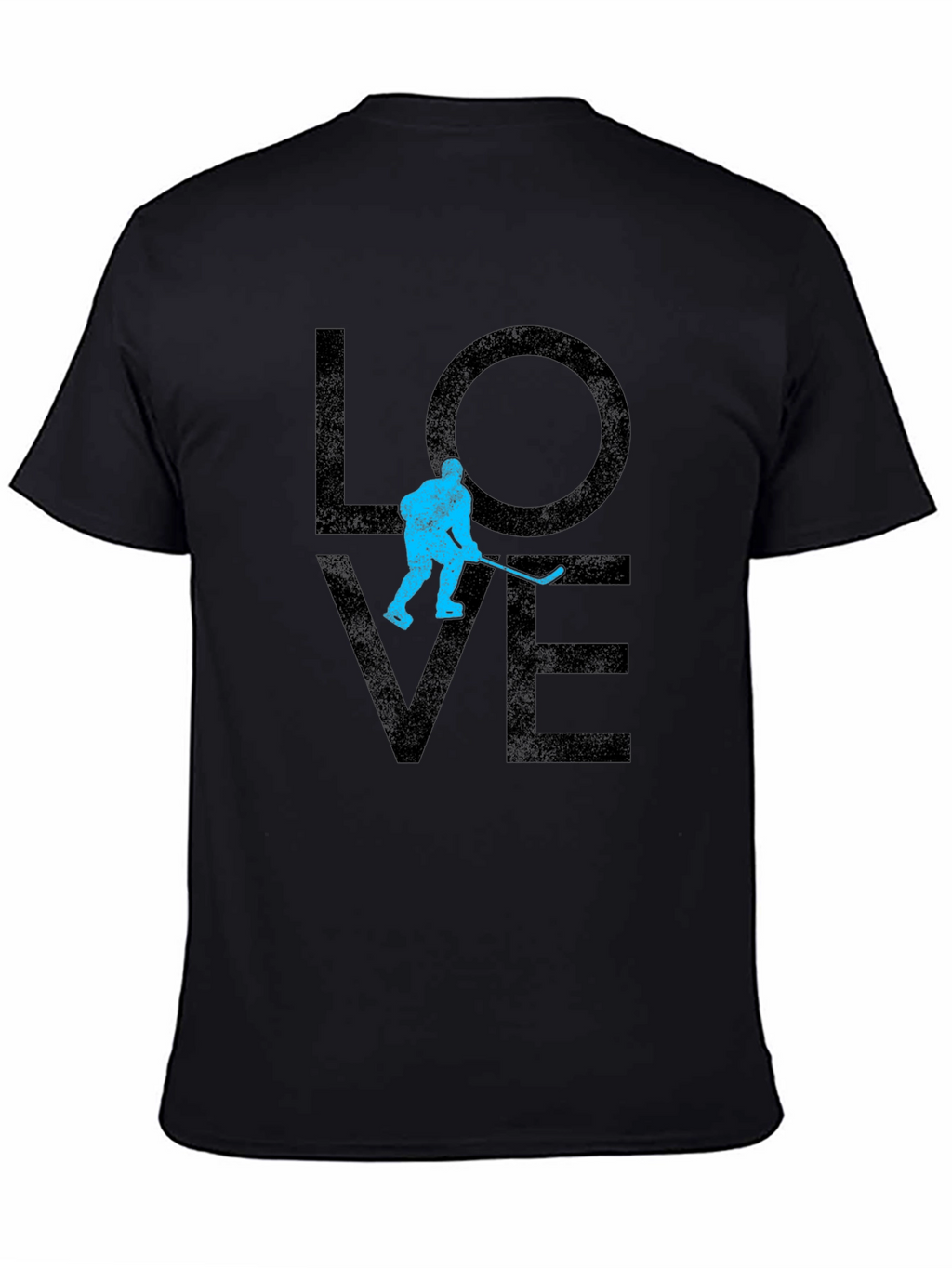 Hockey Love Graphic T-Shirt - Black Casual Tee