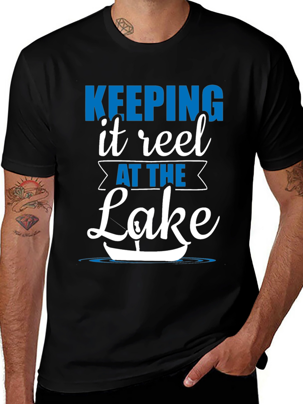Keeping It Reel at the Lake Black T-Shirt