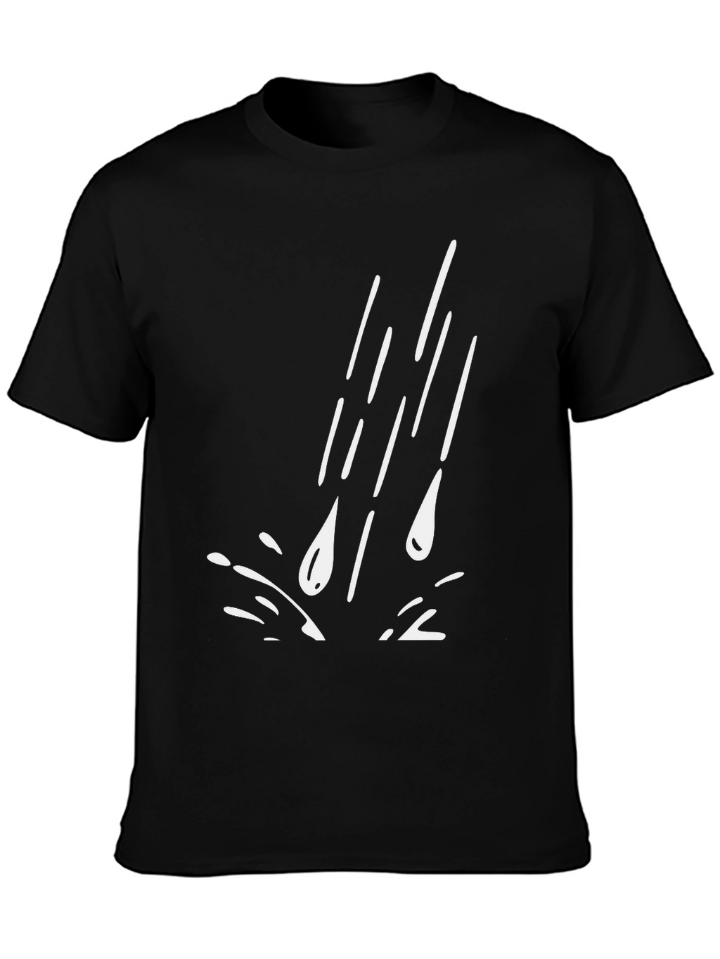 Rain Drop Graphic Tee - Black Casual T-Shirt