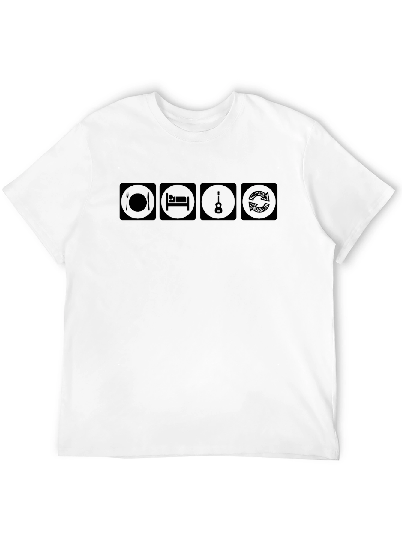 Eat Sleep Guitar Repeat T-Shirt - Musician Tee