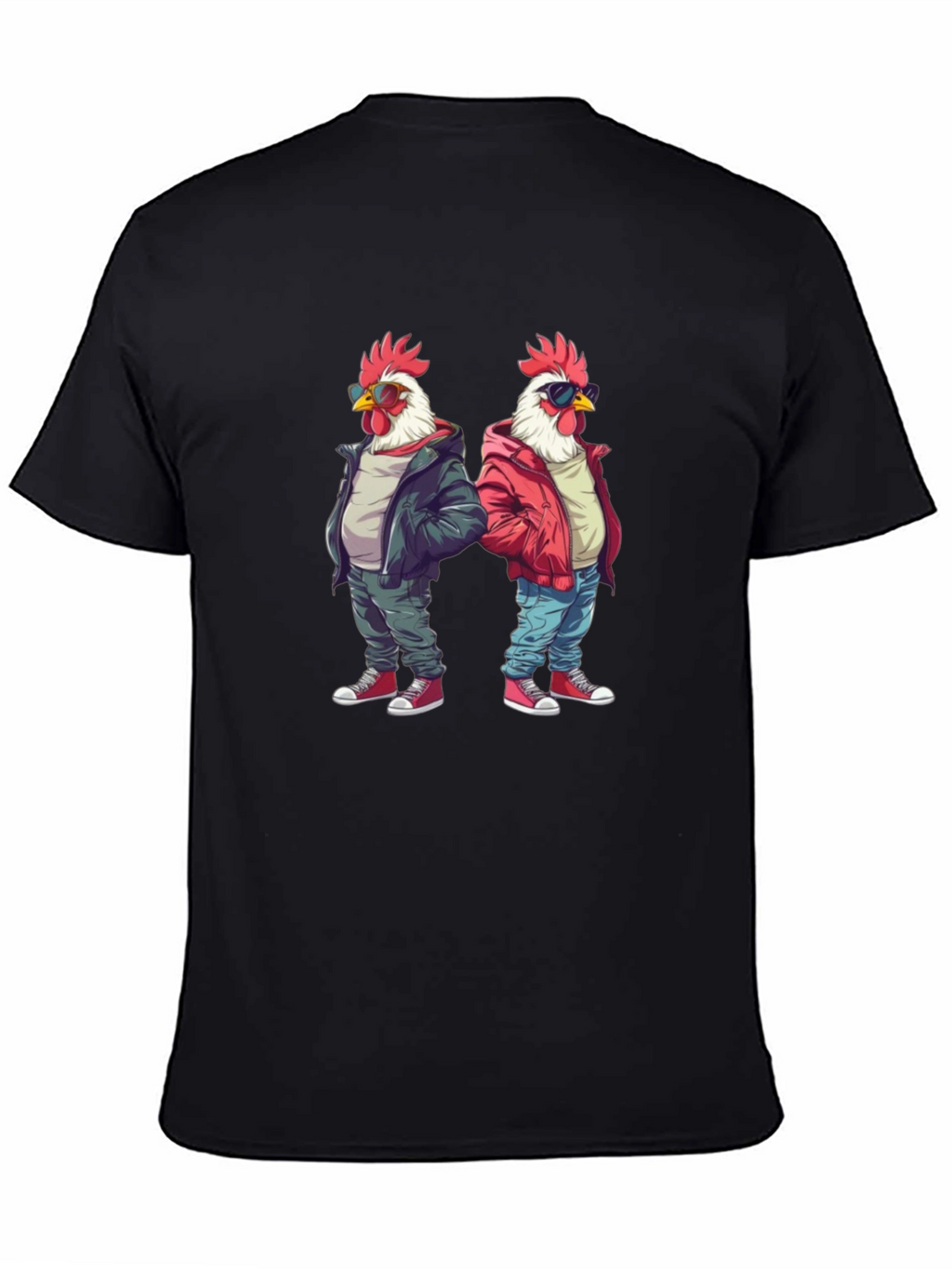 Cool Chicken Graphic Tee - Black Cotton Shirt