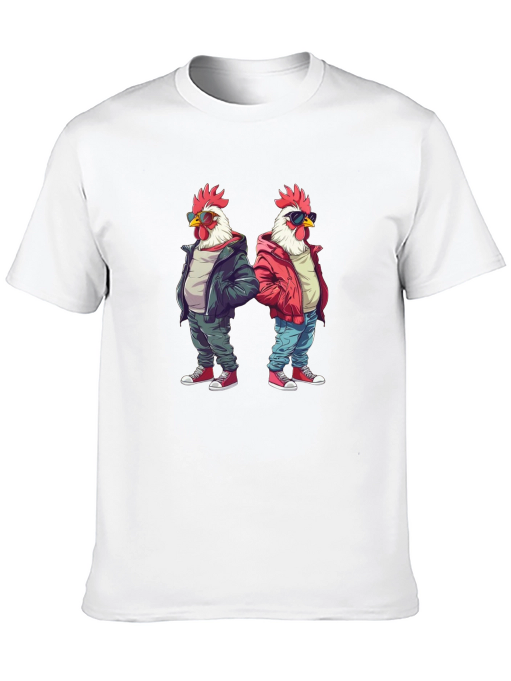 Cool Chicken Graphic Tee - Black Cotton Shirt