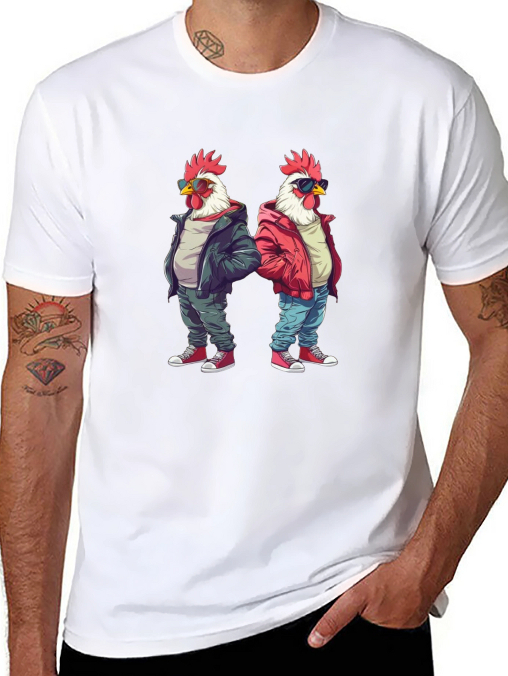 Cool Chicken Graphic Tee - Black Cotton Shirt