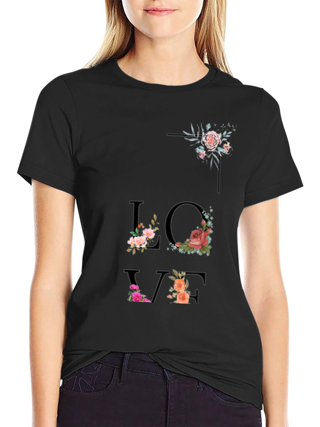 Floral LOVE T-Shirt - Stylish Graphic Tee