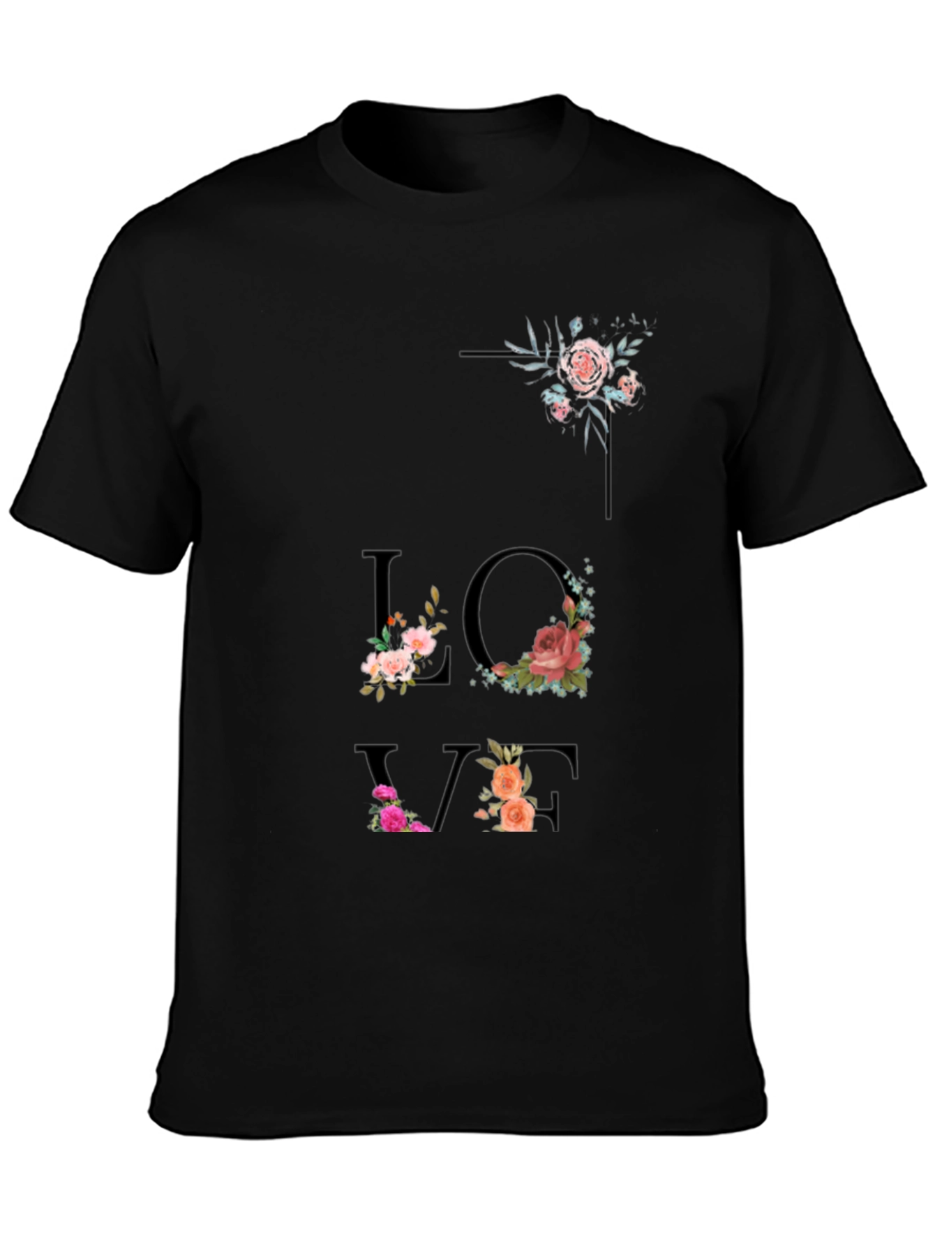 Floral LOVE T-Shirt - Stylish Graphic Tee