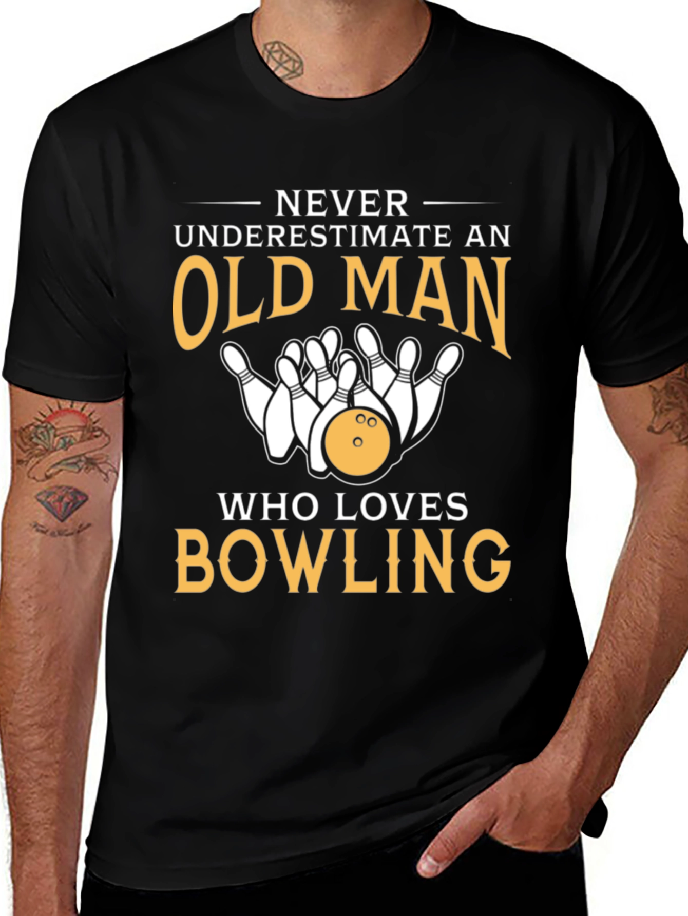 Bowling Lover T-Shirt - Old Man Bowling