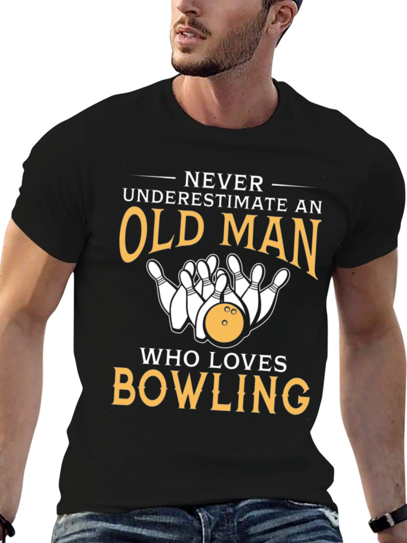 Bowling Lover T-Shirt - Old Man Bowling