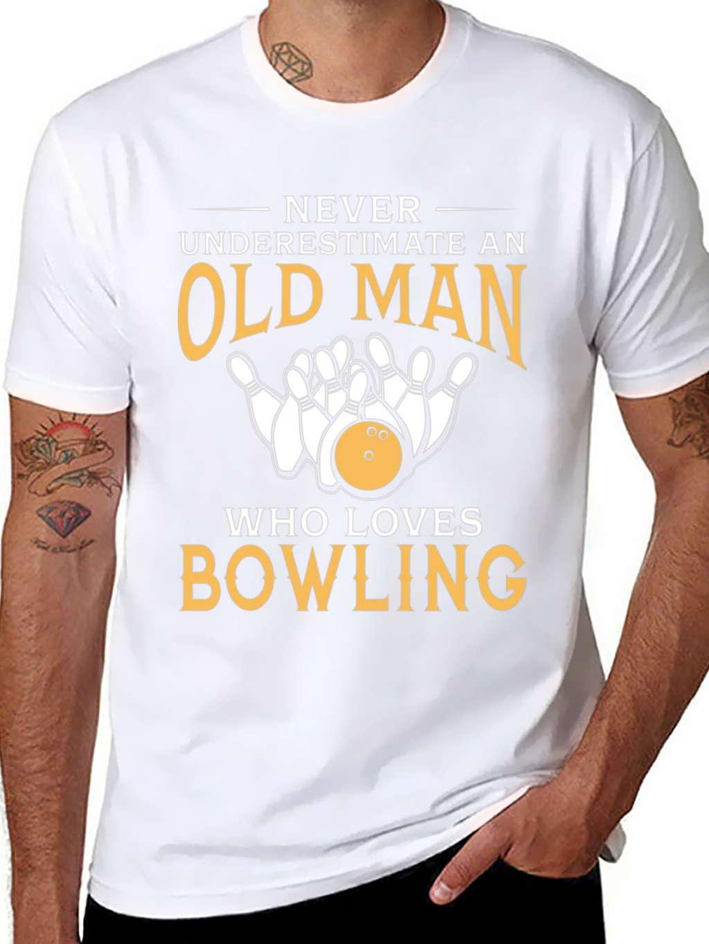 Bowling Lover T-Shirt - Old Man Bowling