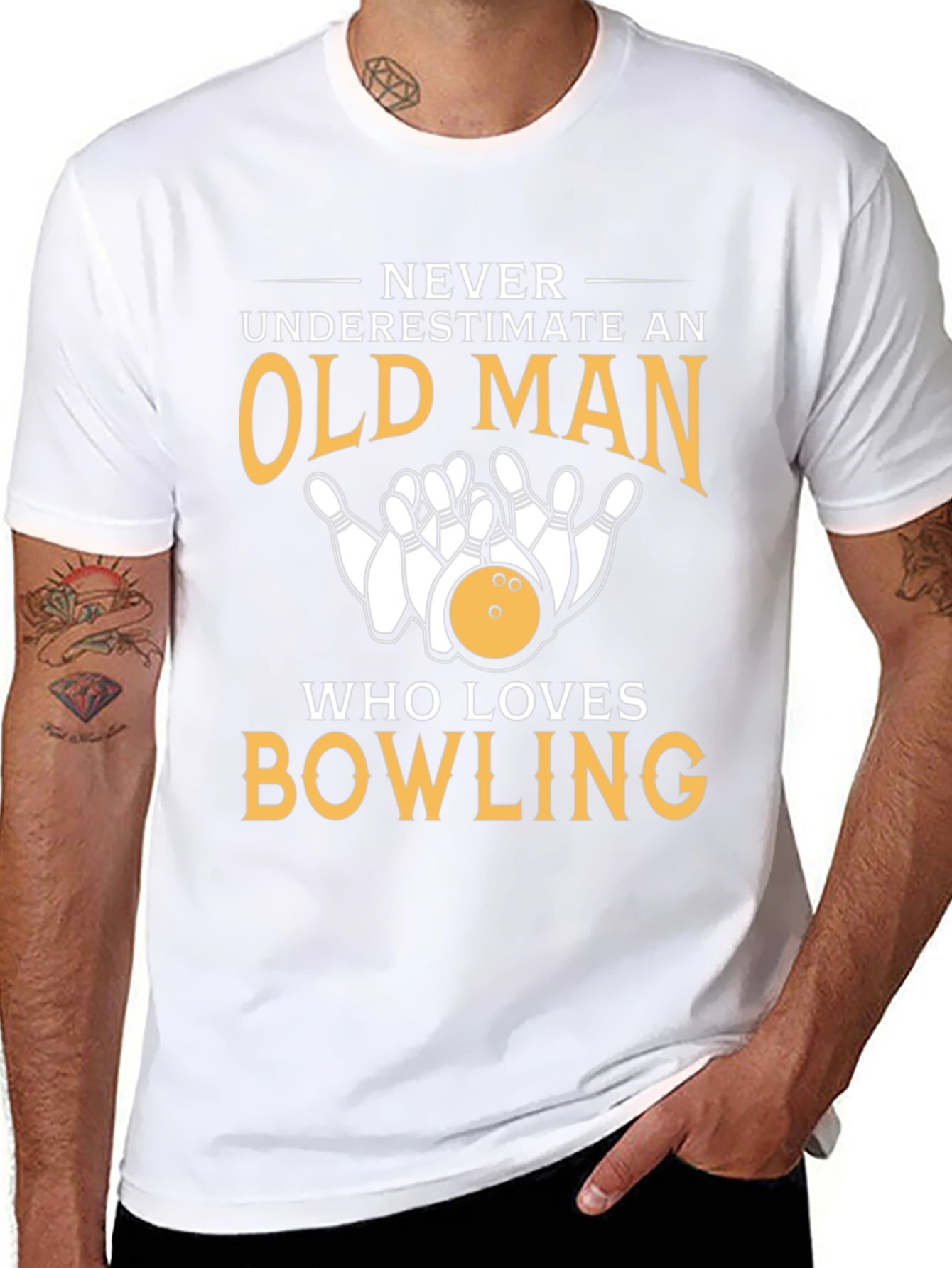 Bowling Lover T-Shirt - Old Man Bowling