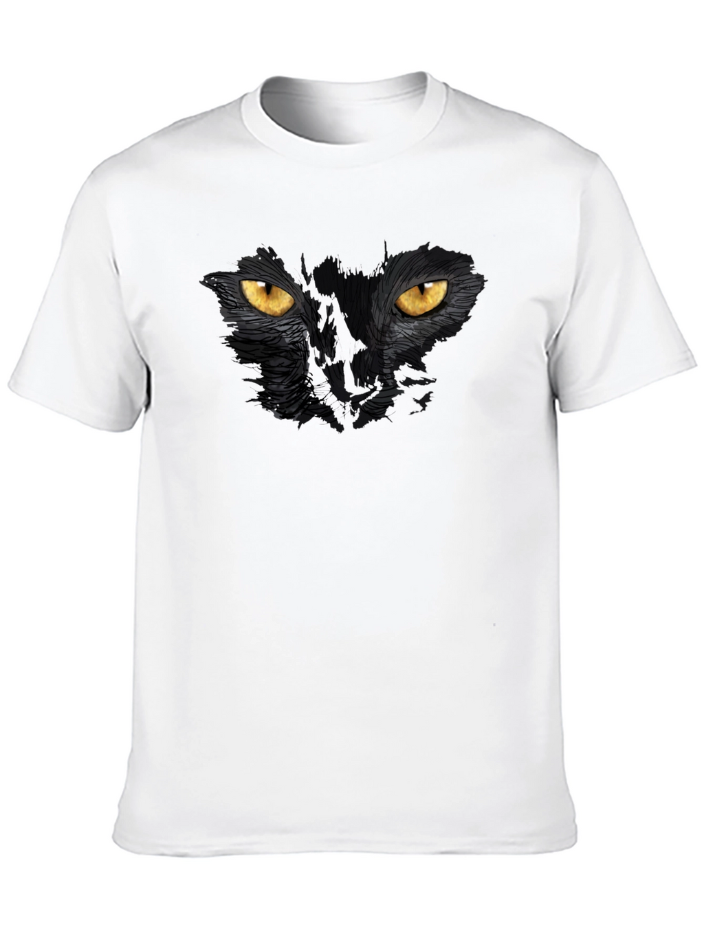 Black Cat Eyes Graphic T-Shirt - Mens Casual Tee
